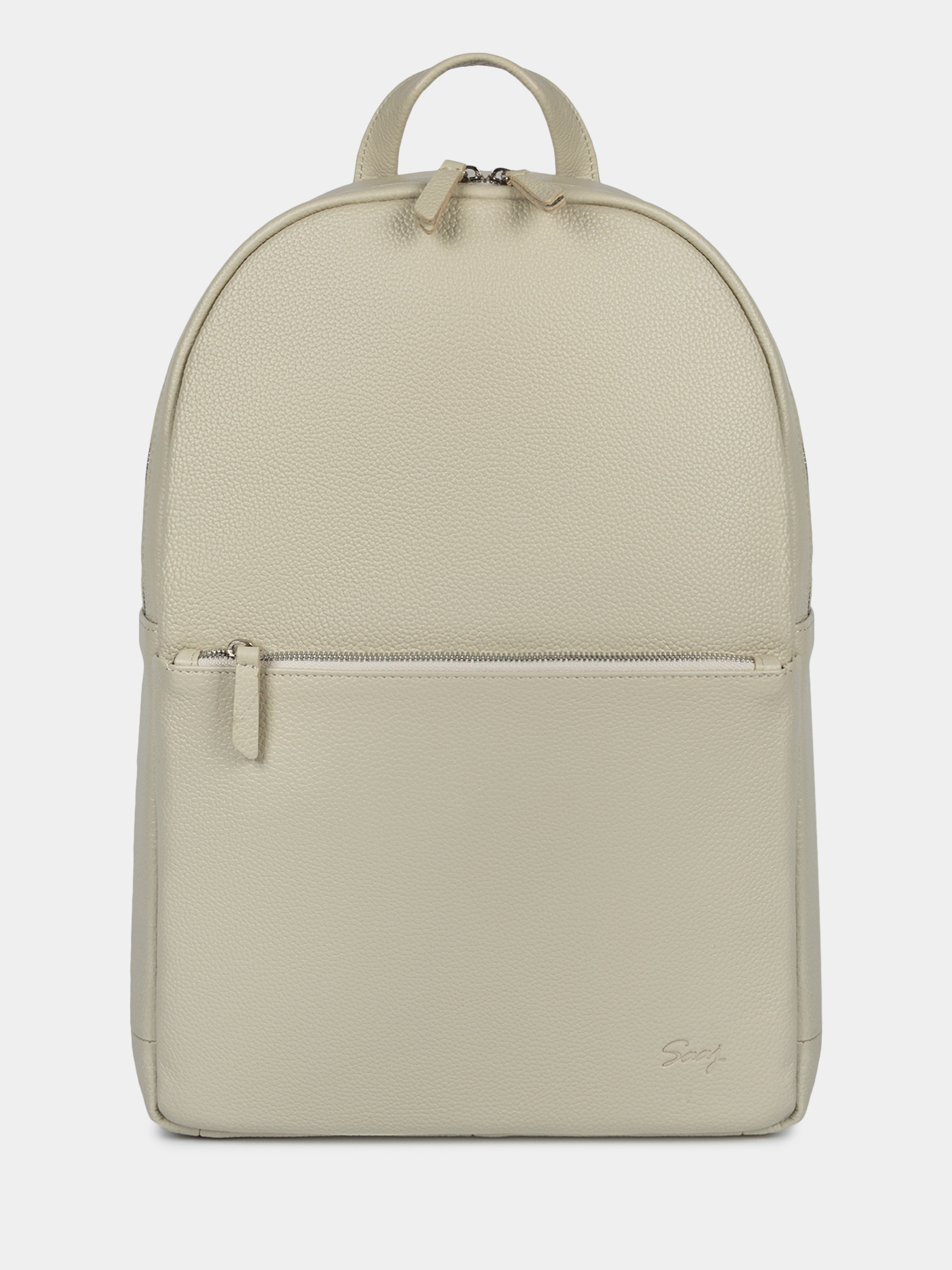 Кожаный рюкзак молочного цвета для ноутбука 14 дюймов