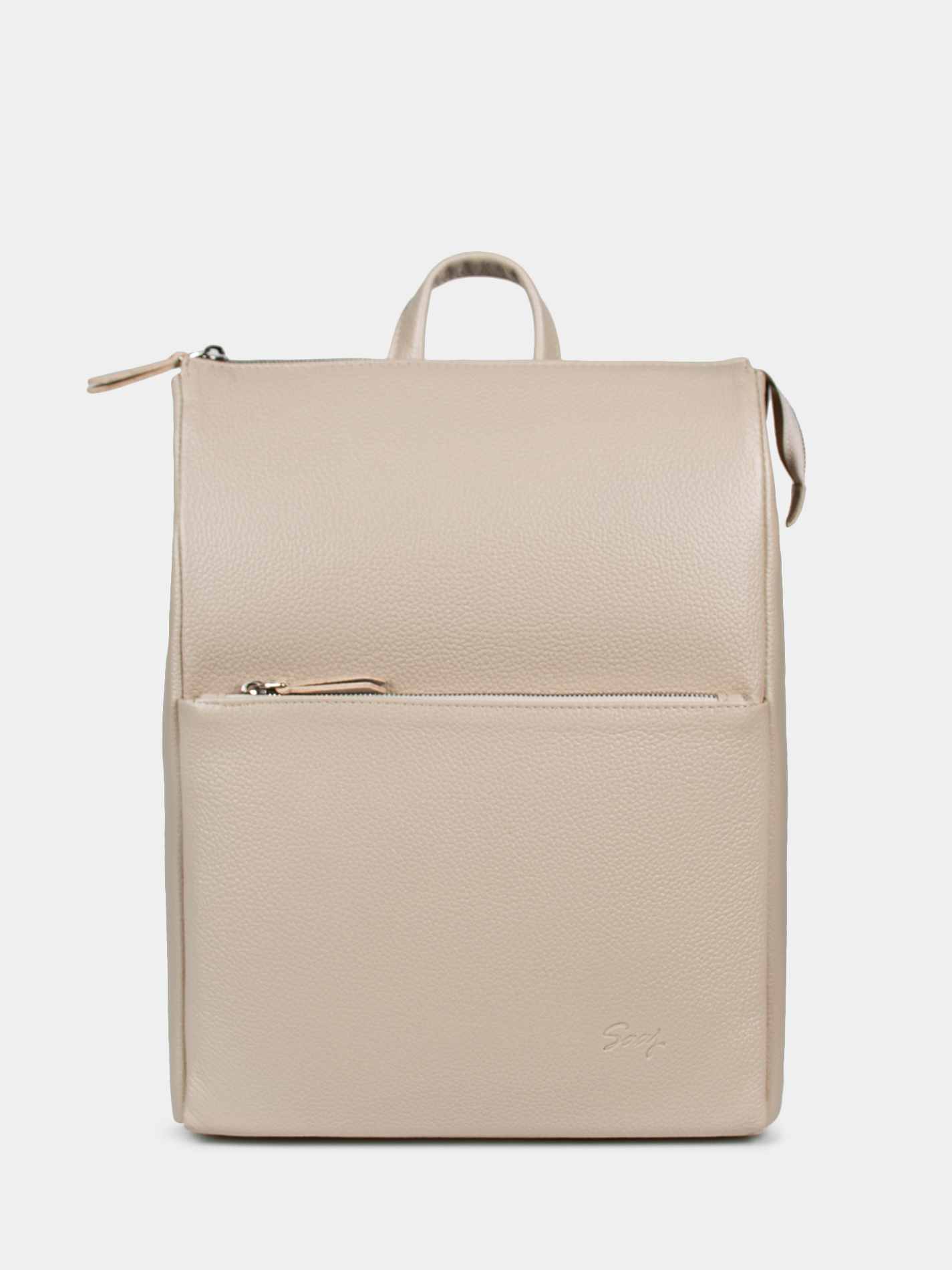 Кожаный рюкзак для ноутбука 14 дюймов молочного цвета