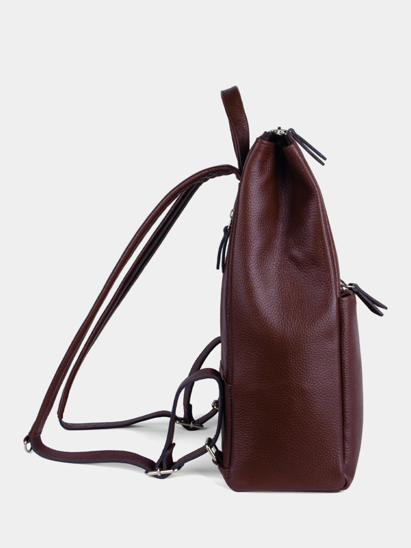 Кожаный рюкзак 14 дюймов бордового цвета