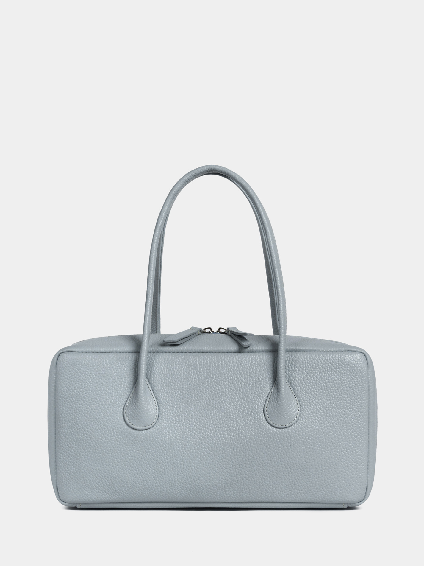 Сумка-багет из натуральной кожи Кожаная сумка-багет небесного цвета