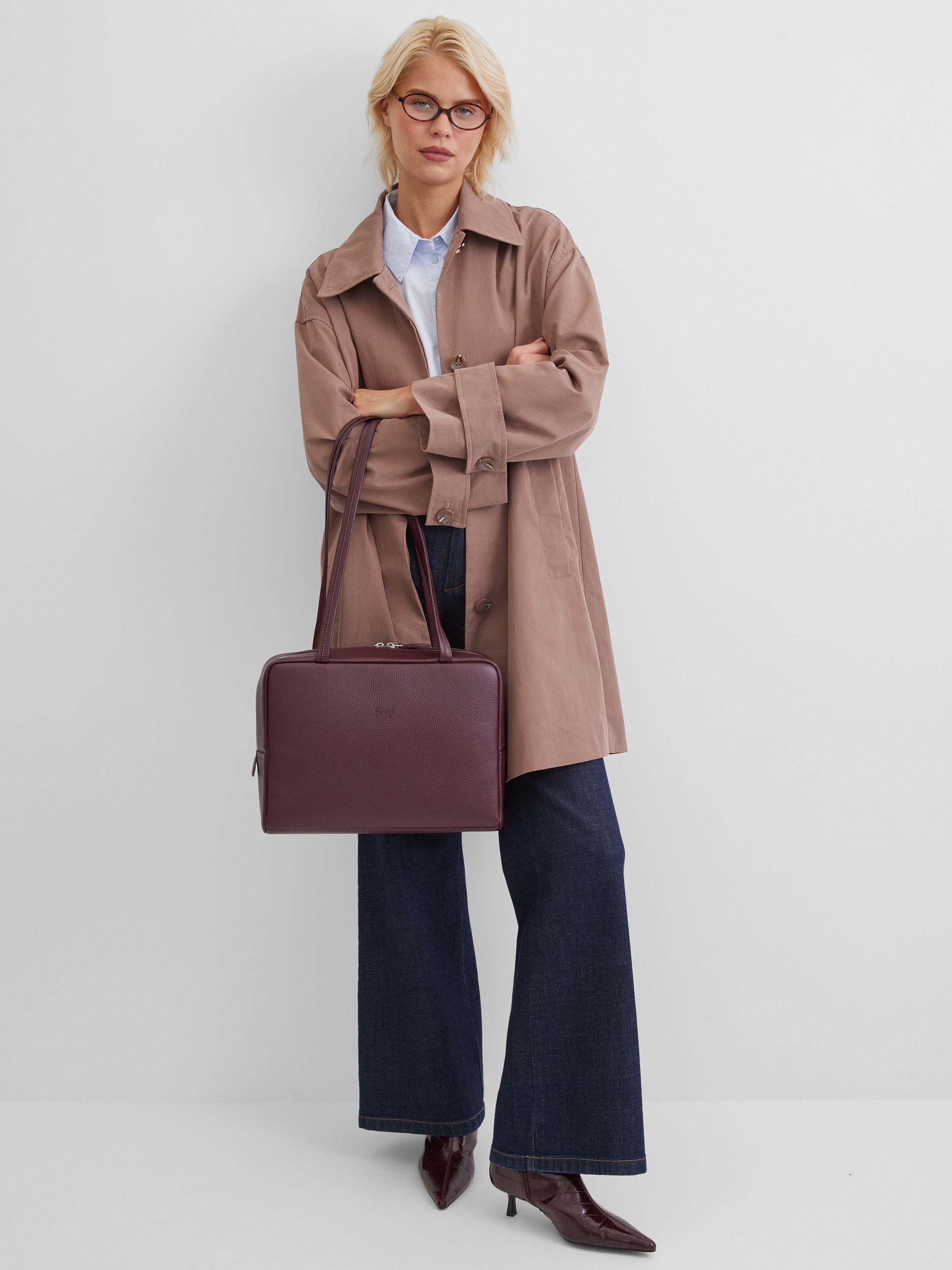 Сумка Айтишница 14 дюймов Кожаная сумка Айтишница 14 дюймов цвета бургунди