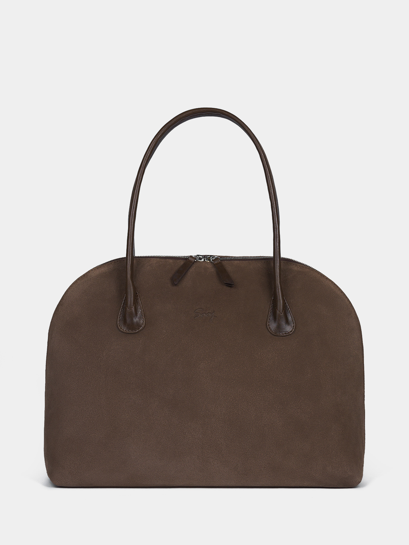 Замшевая сумка коричневого цвета для ноутбука 14 дюймов