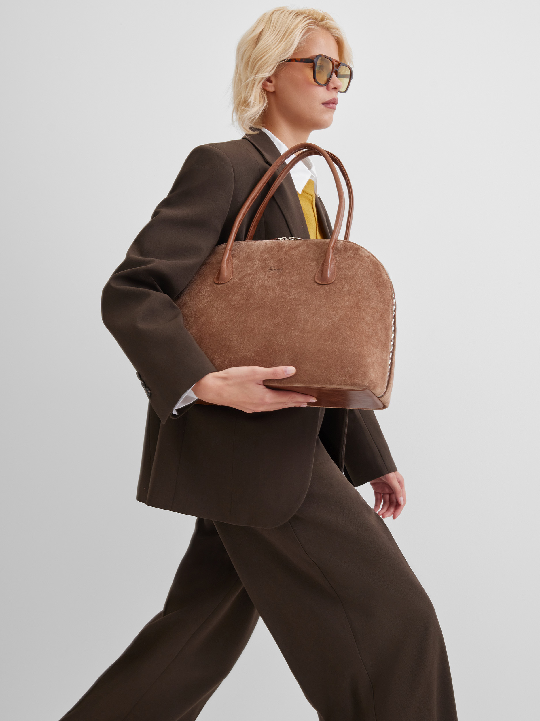 Сумка Terra 14 дюймов Замшевая сумка цвета тауп для ноутбука 14 дюймов