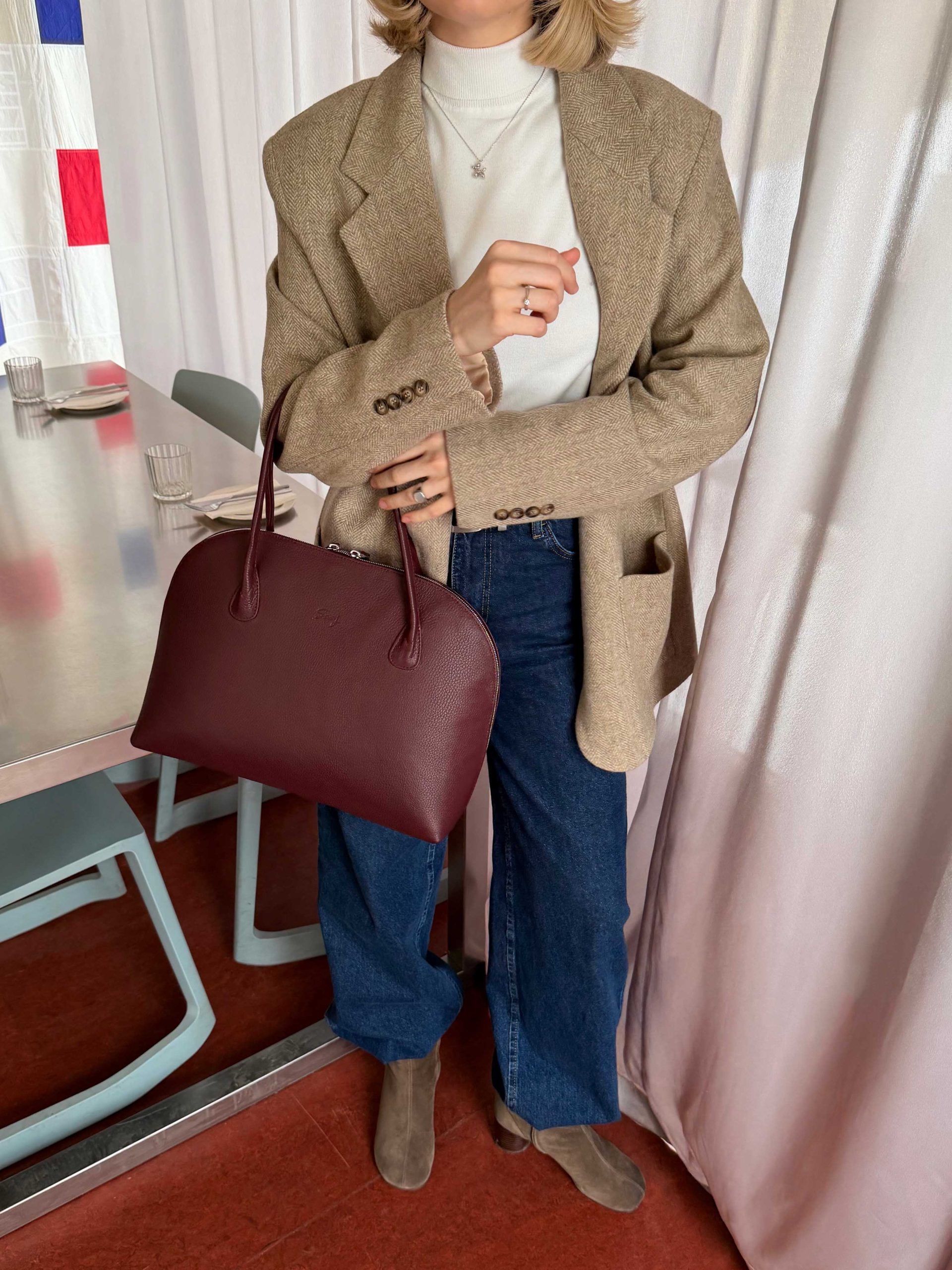 Кожаная сумка Terra 14 дюймов бордового цвета