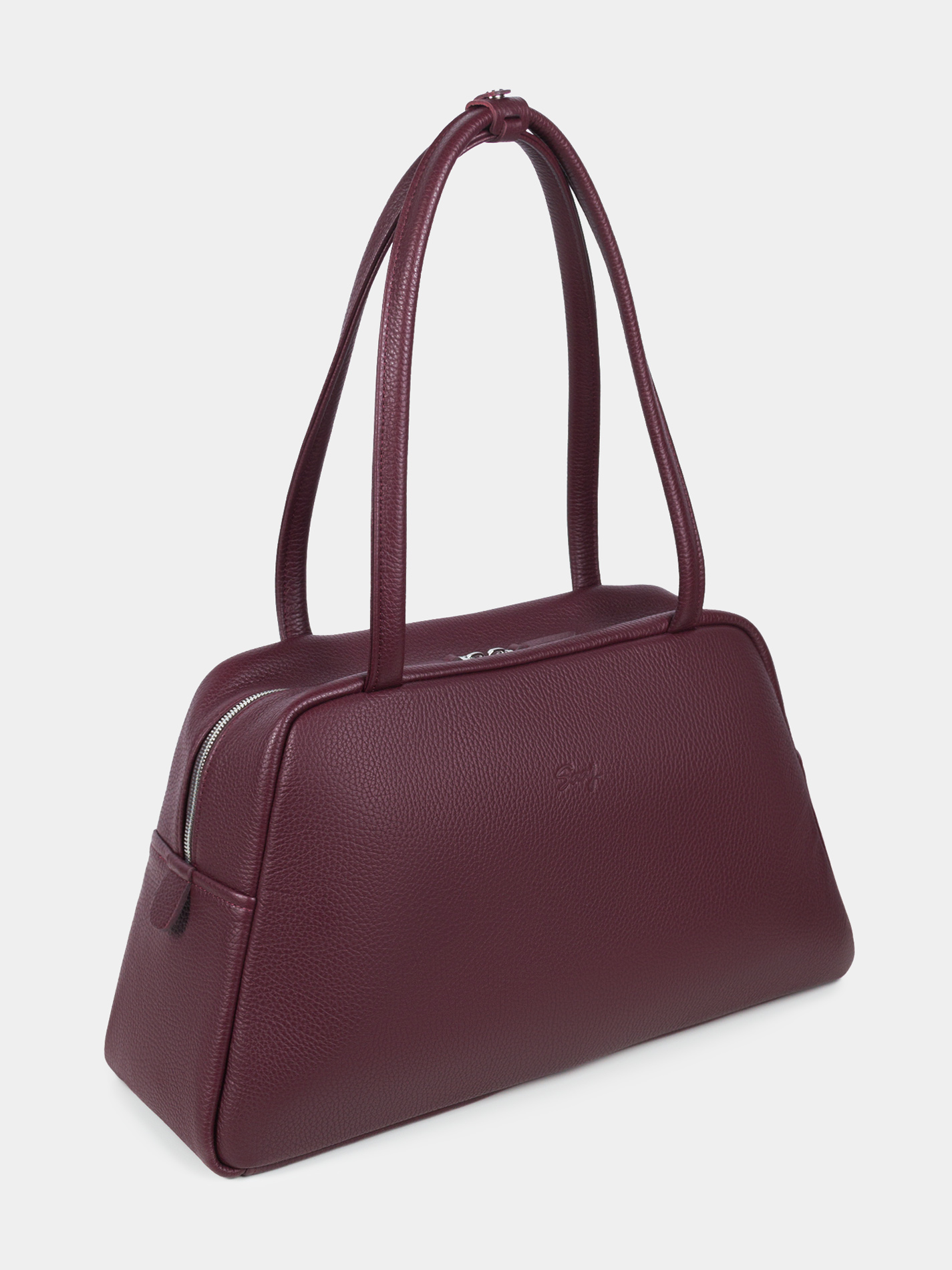 Кожаная сумка для ноутбука 14 дюймов цвета бургунди