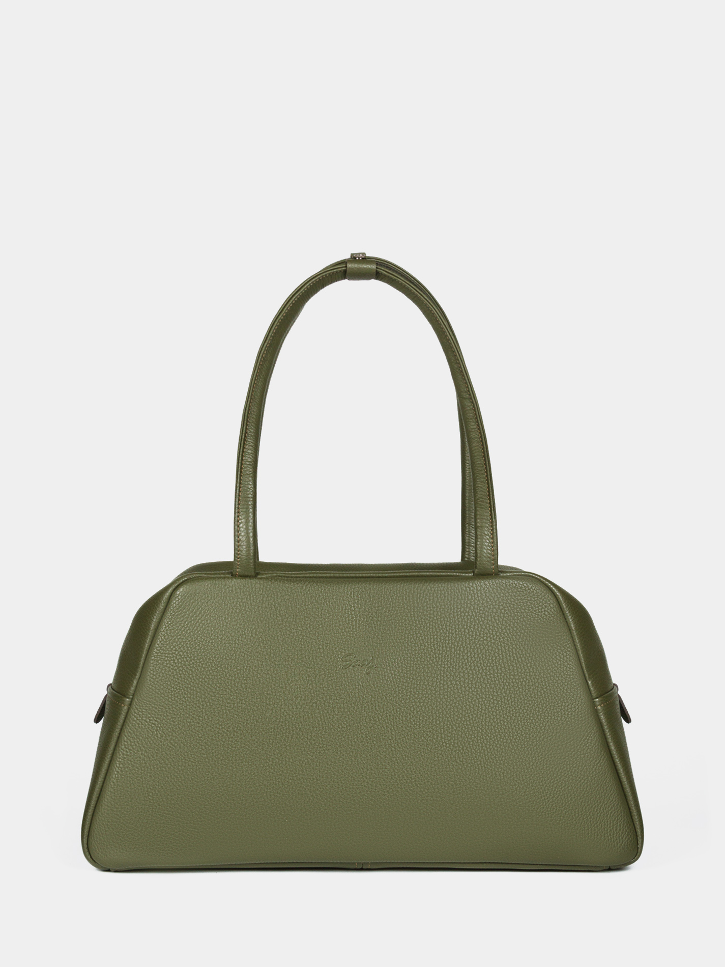 Кожаная сумка 14 дюймов оливкового цвета