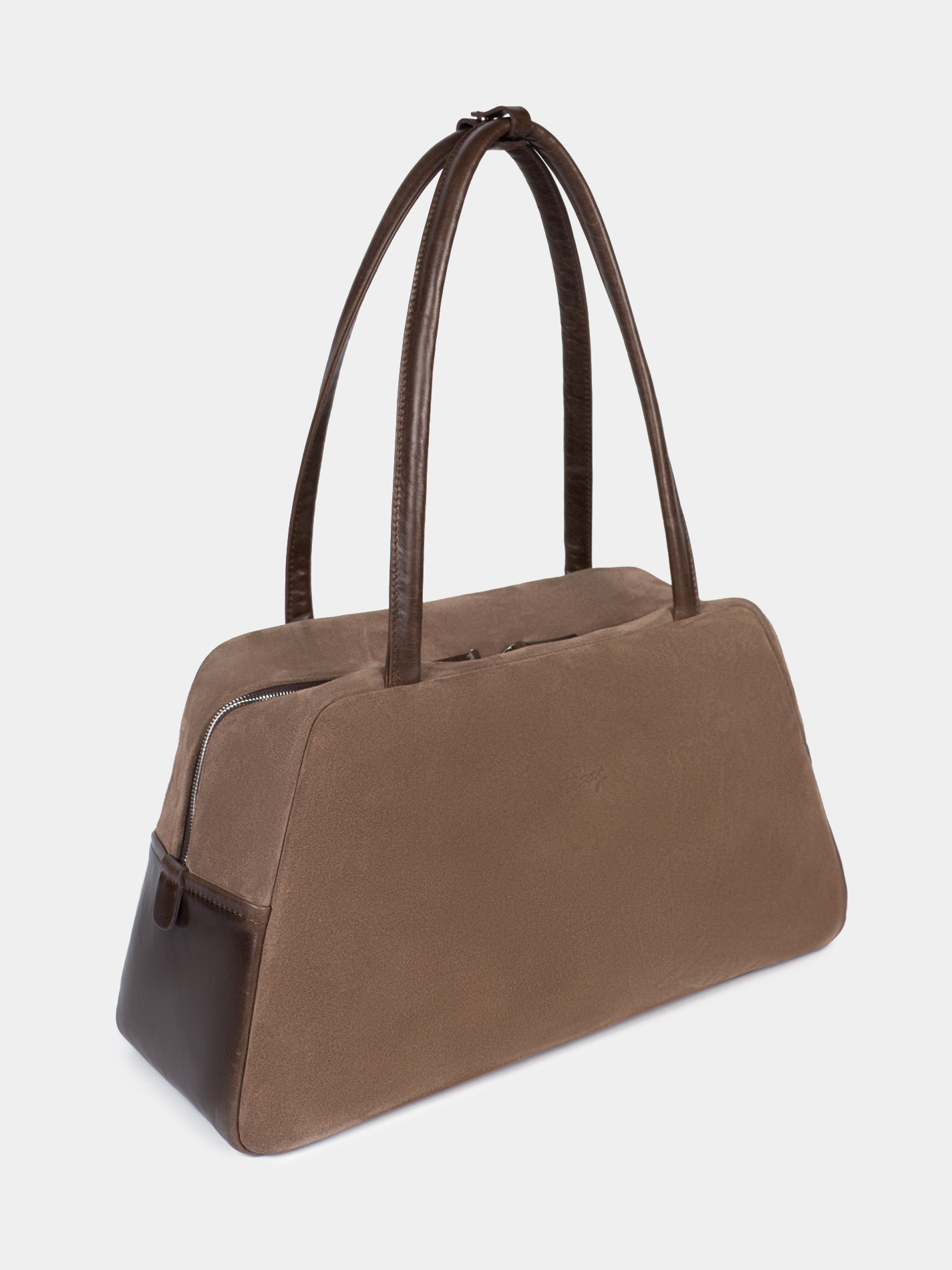 Замшевая сумка для ноутбука 14 дюймов коричневого цвета