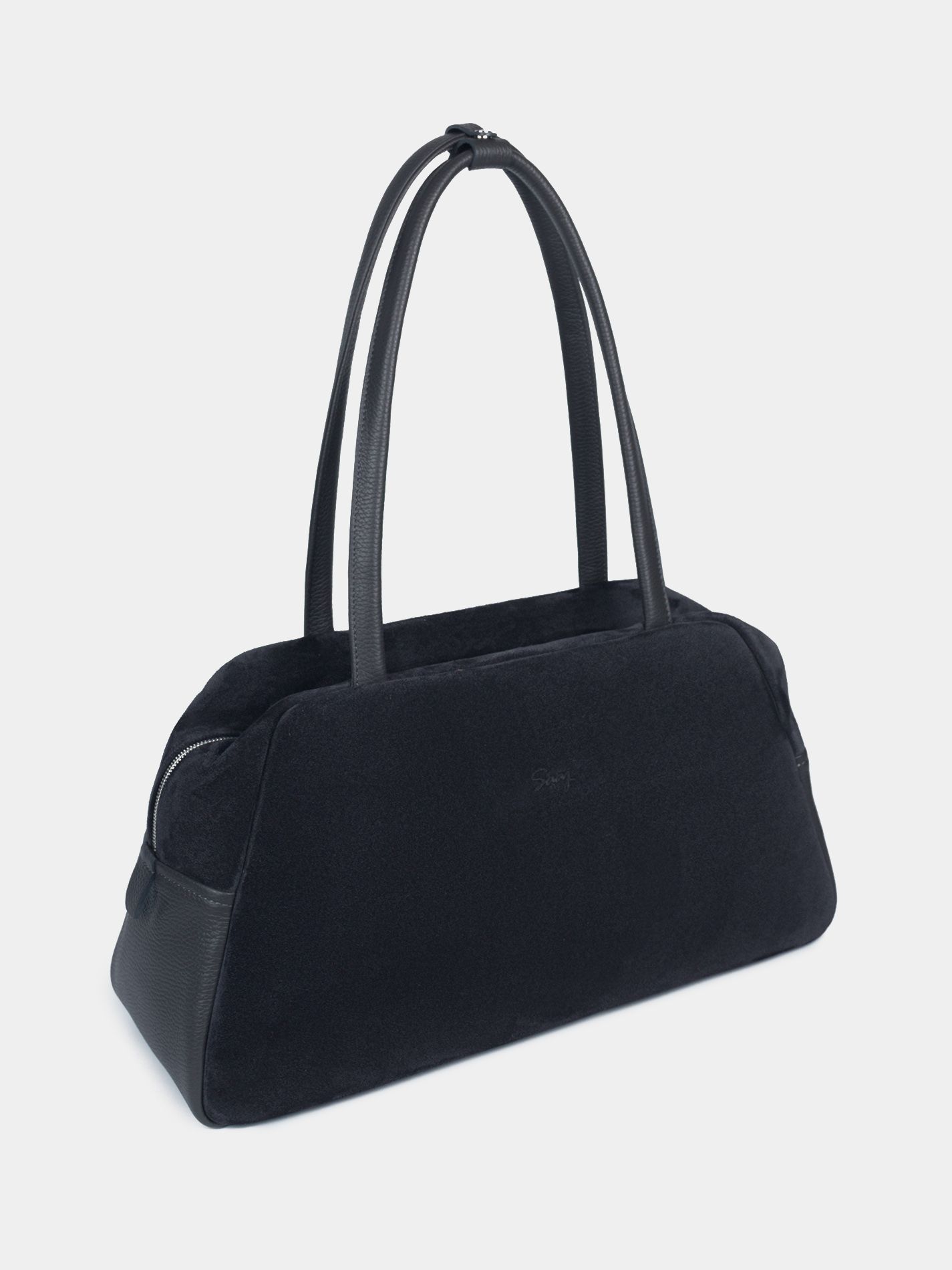 Замшевая сумка 14 дюймов темно-синего цвета