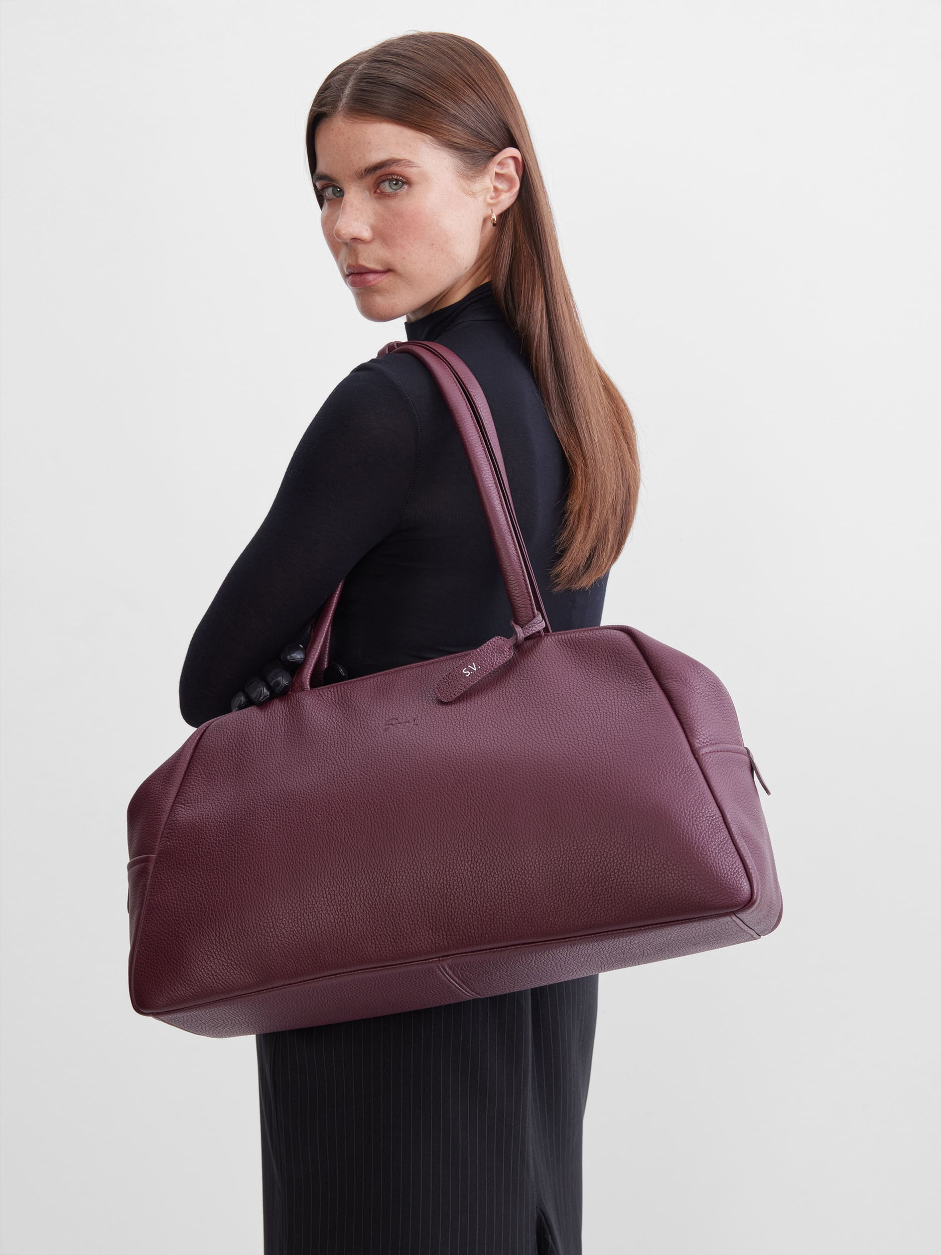 Кожаная сумка для ноутбука 14 дюймов цвета бургунди