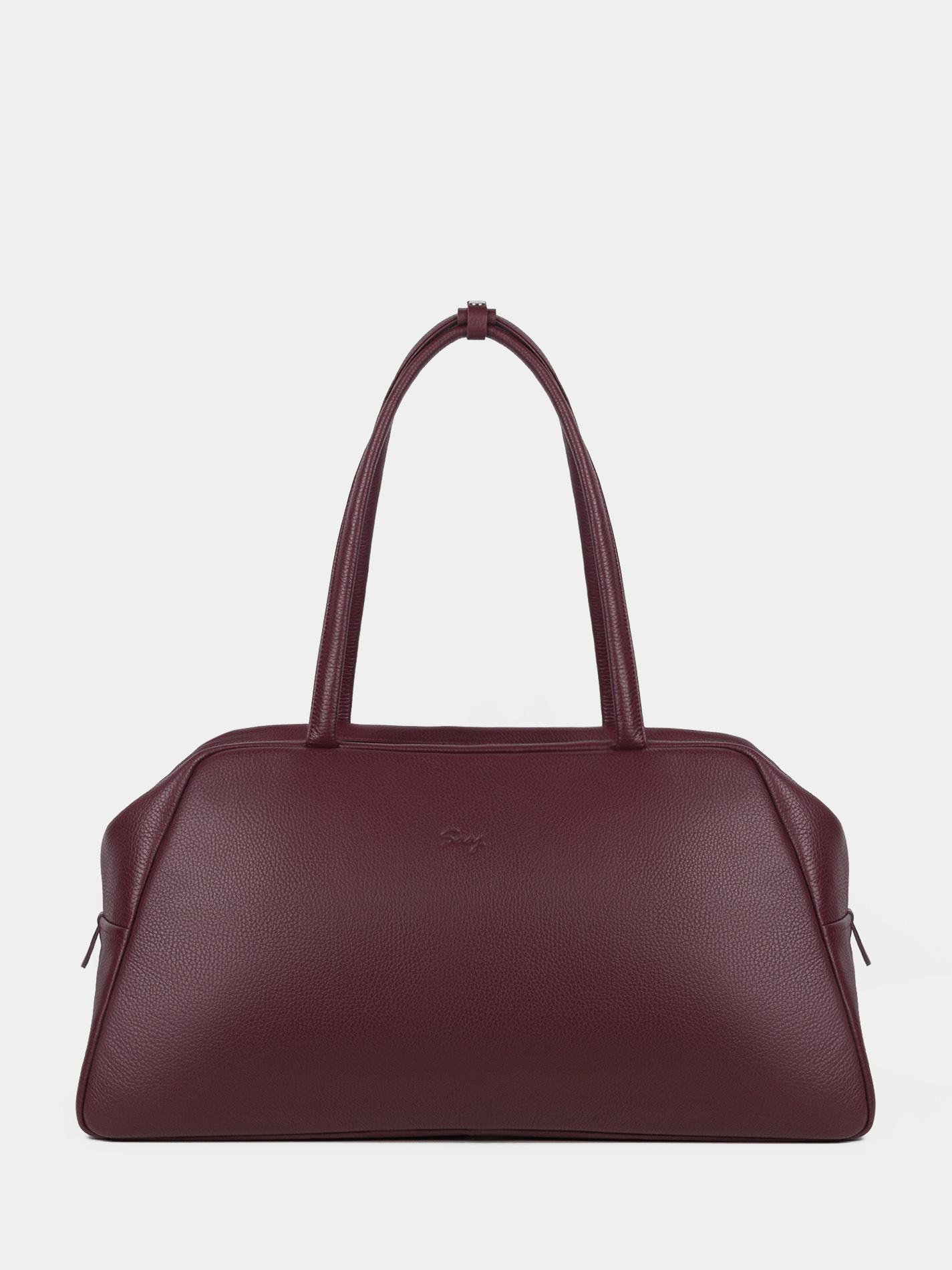 Кожаная сумка для ноутбука 14 дюймов цвета бургунди