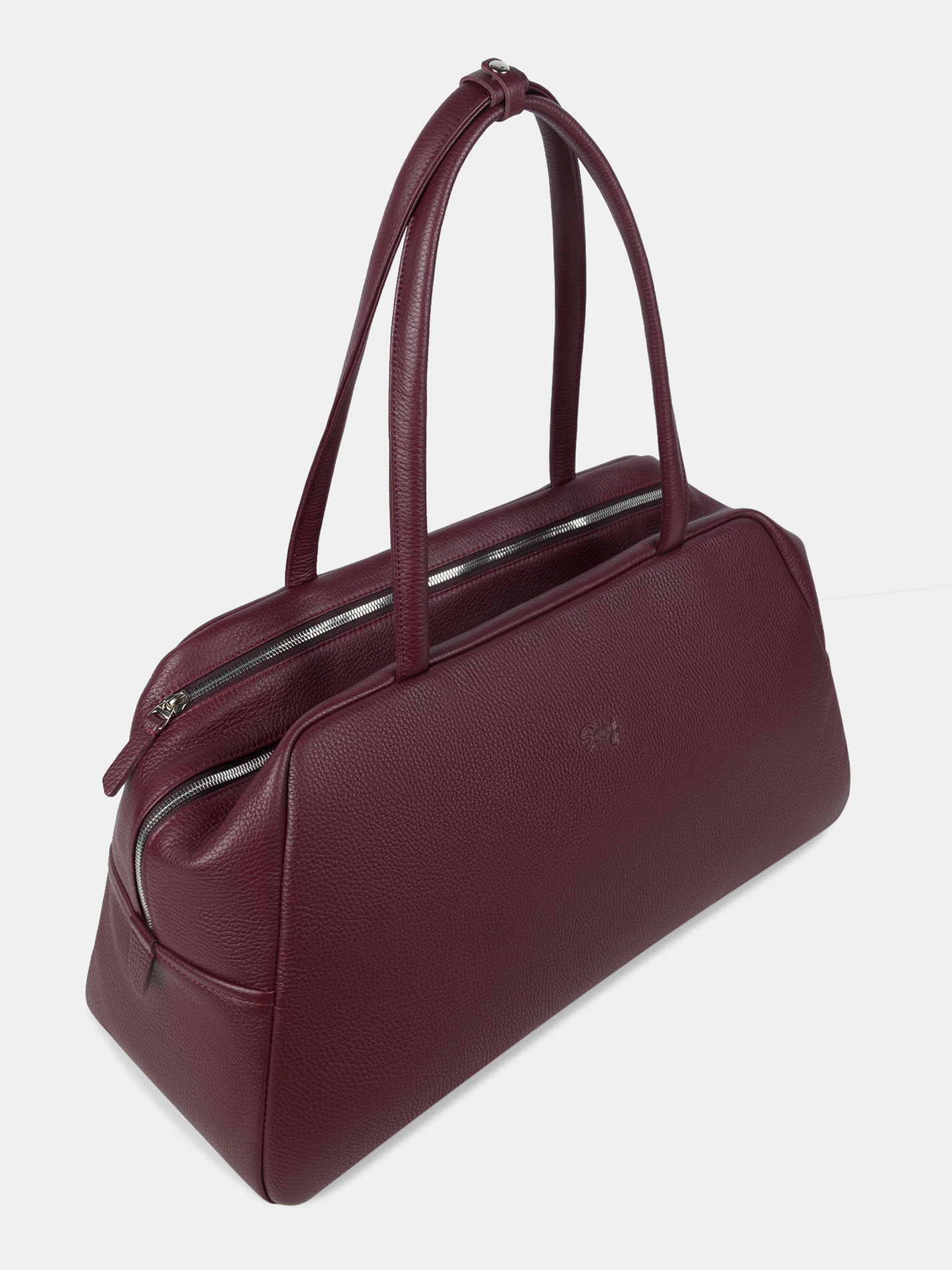 Кожаная сумка для ноутбука 14 дюймов цвета бургунди