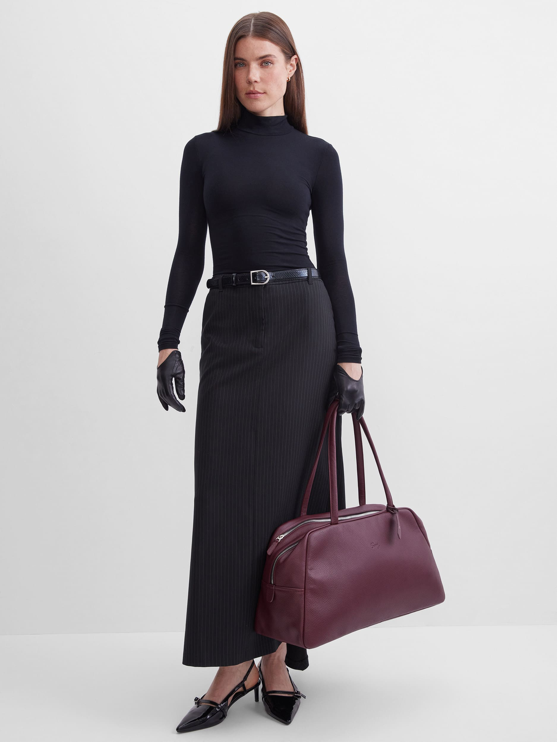 Кожаная сумка для ноутбука 14 дюймов цвета бургунди