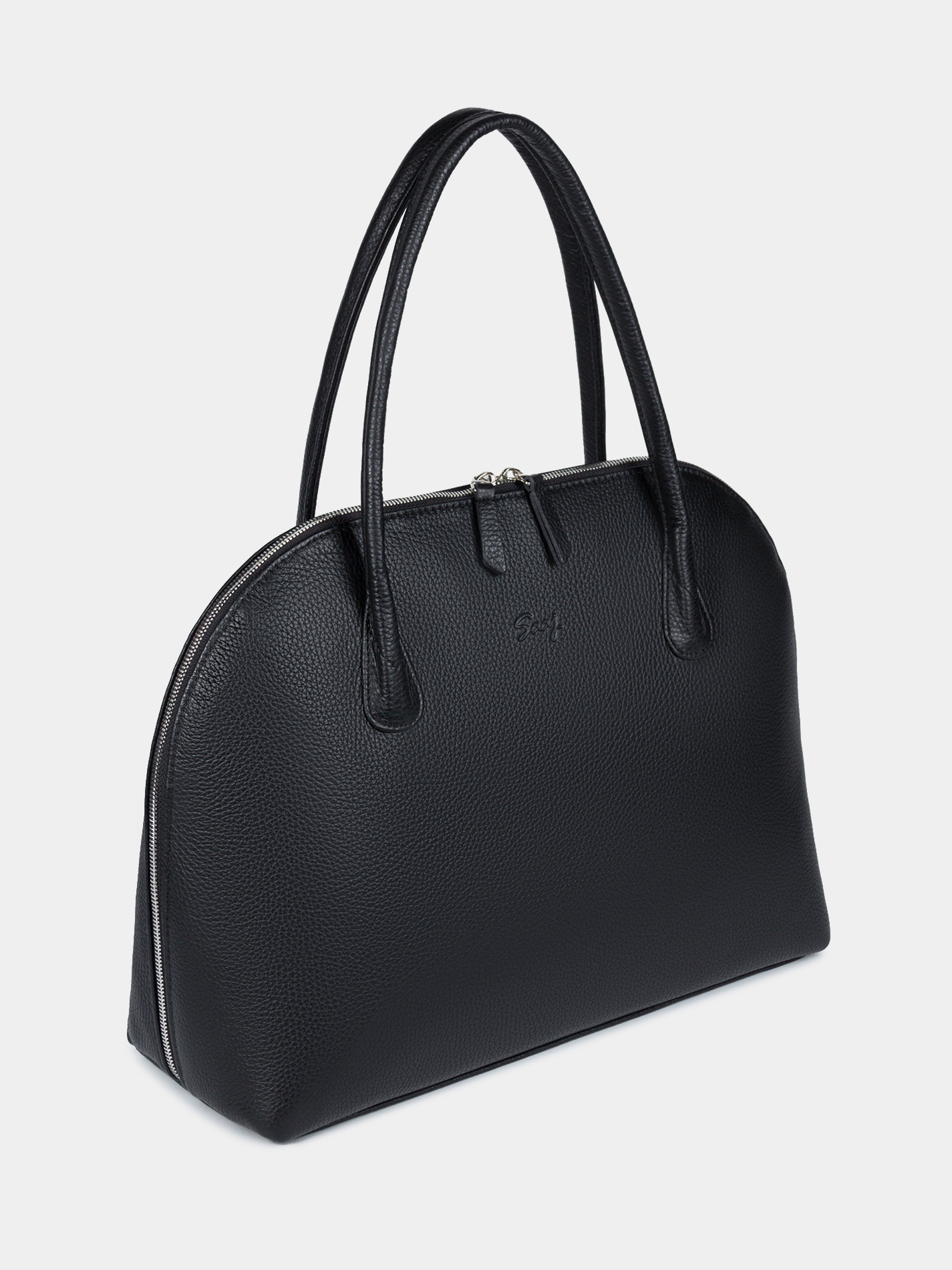 Кожаная сумка Terra 14 дюймов черного цвета