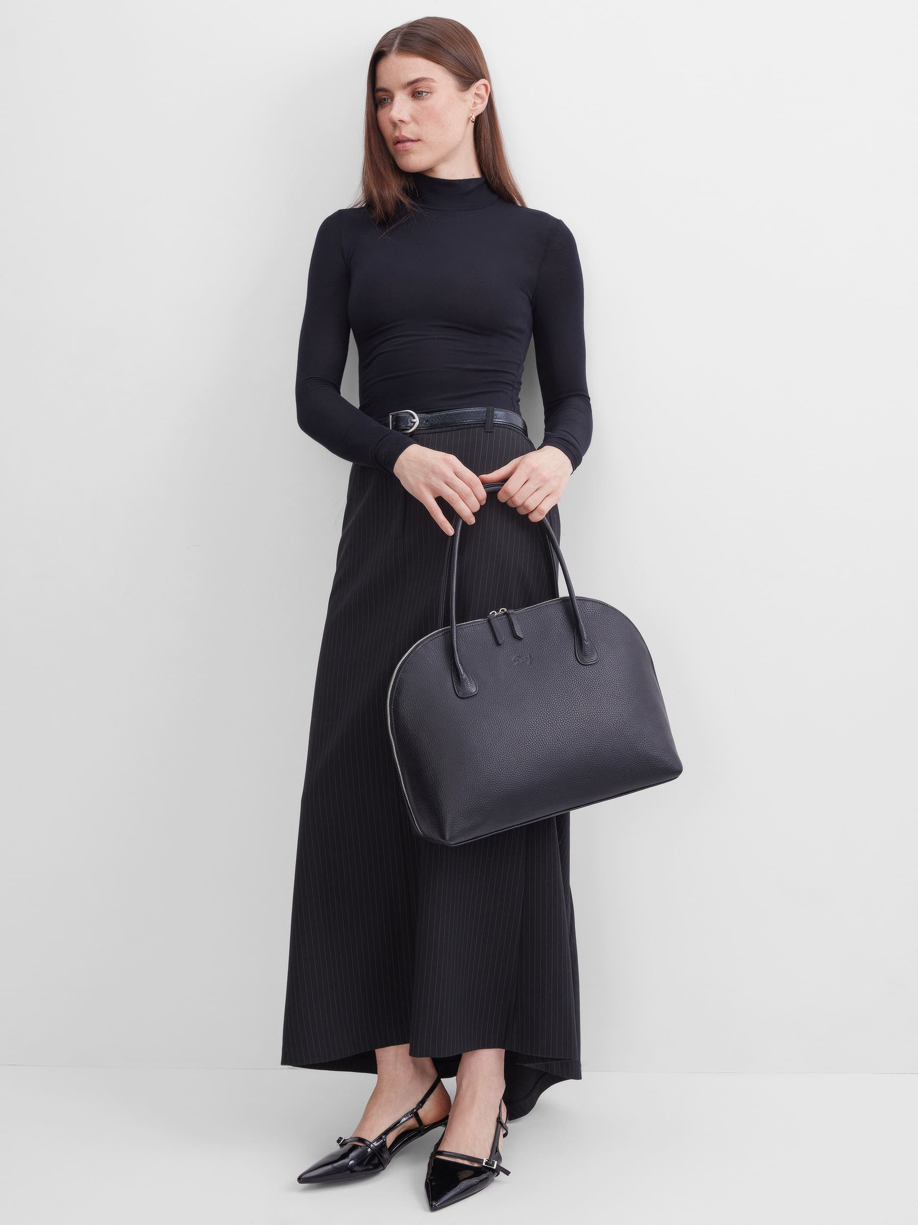 Кожаная сумка Terra 14 дюймов черного цвета