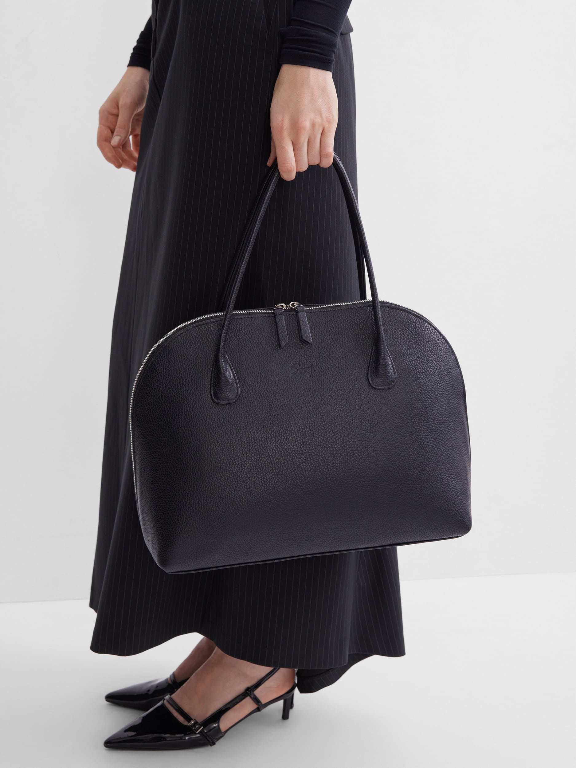 Кожаная сумка Terra 14 дюймов черного цвета