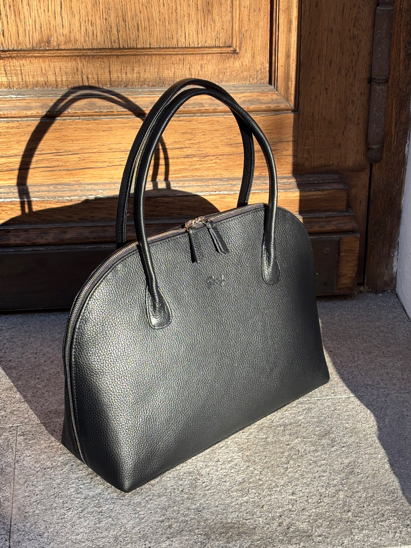 Кожаная сумка Terra 14 дюймов черного цвета