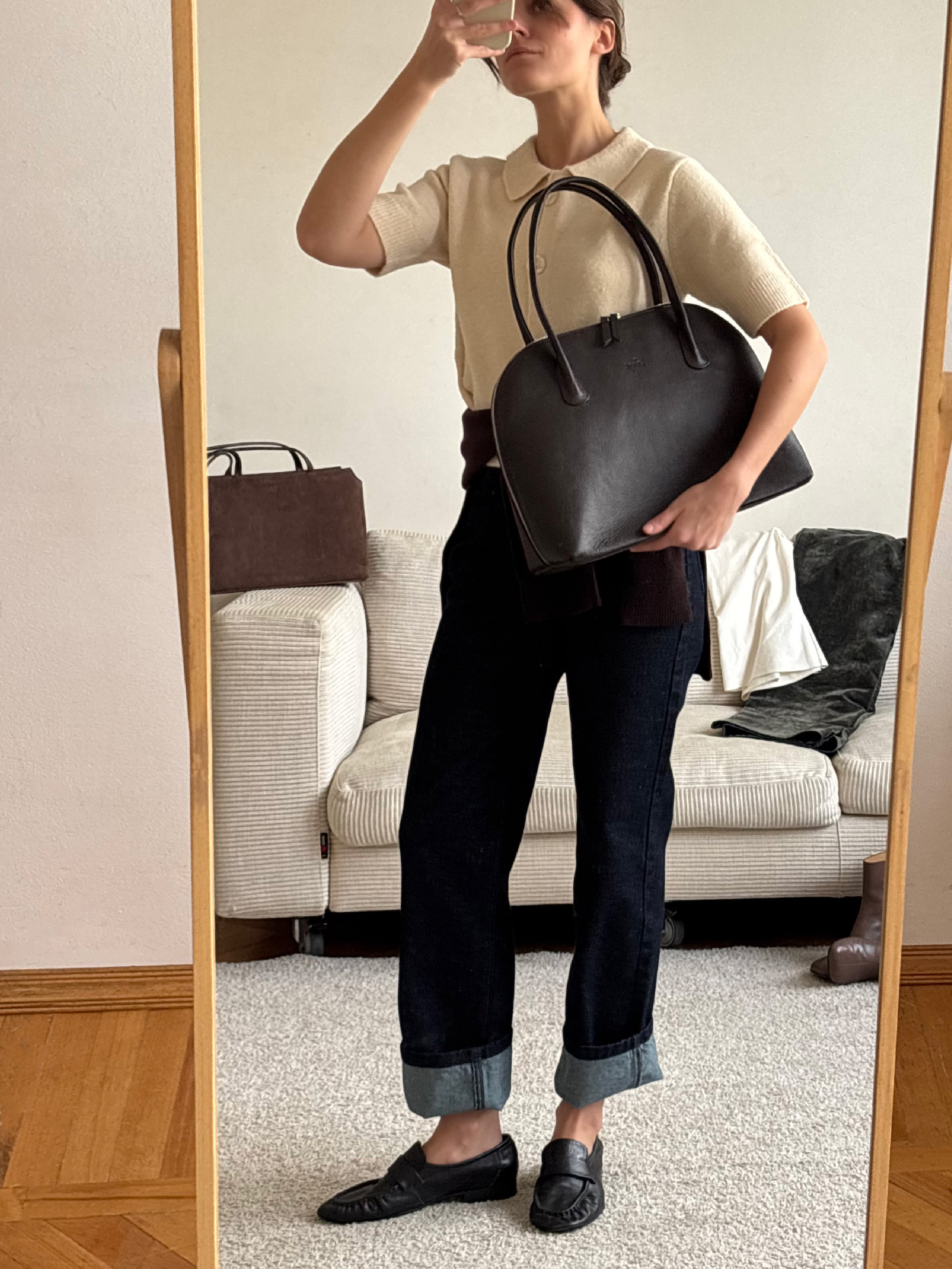 Кожаная сумка для ноутбука 14 дюймов коричневого цвета