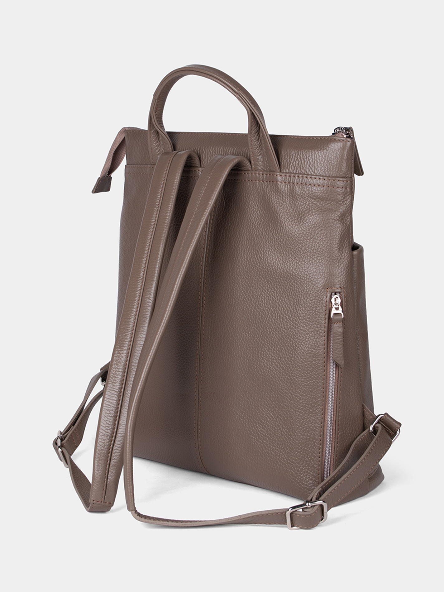 Кожаный рюкзак 14 дюймов цвета темный тауп