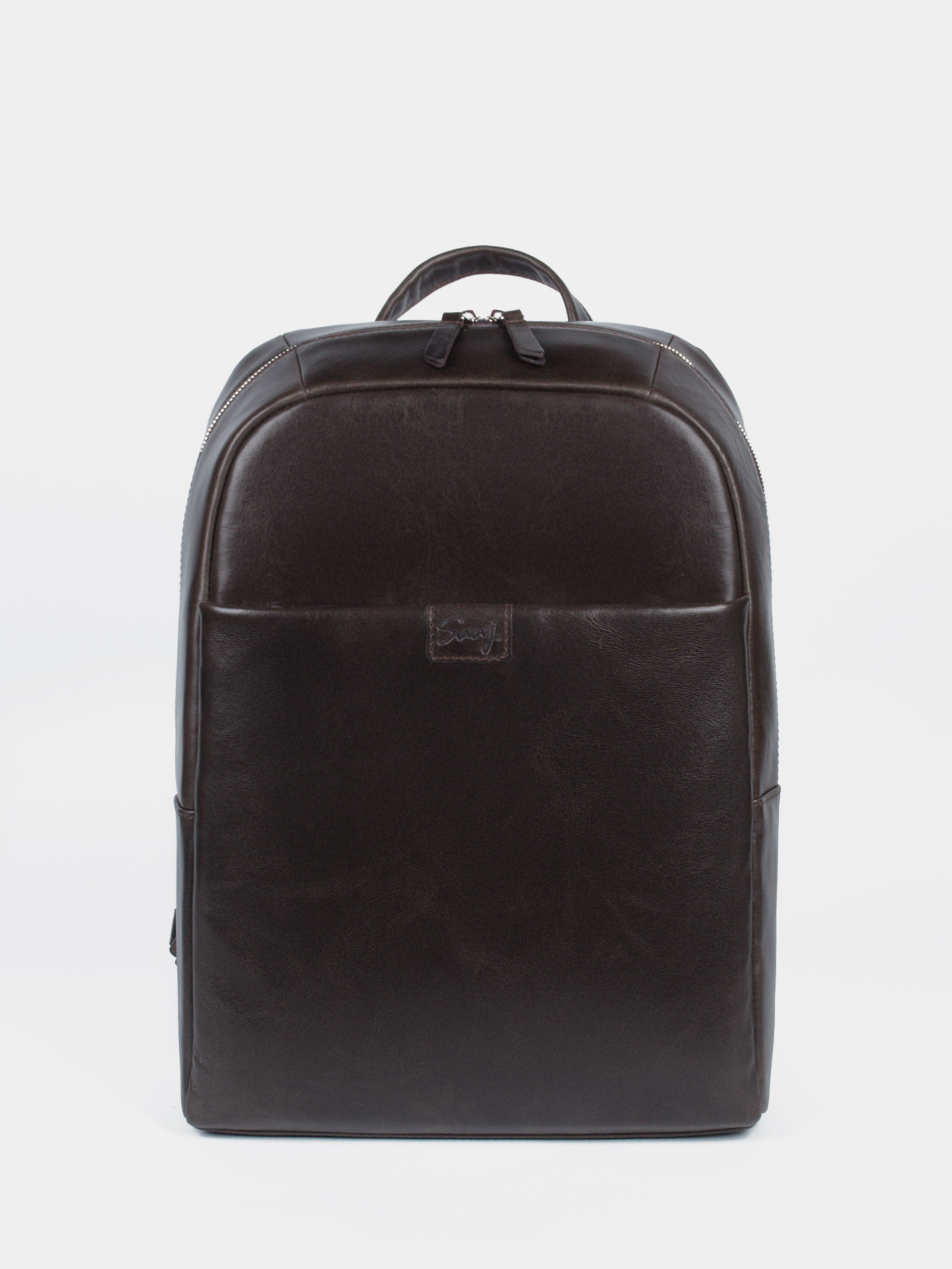 Кожаный рюкзак для ноутбука 14 дюймов темно-коричневого цвета