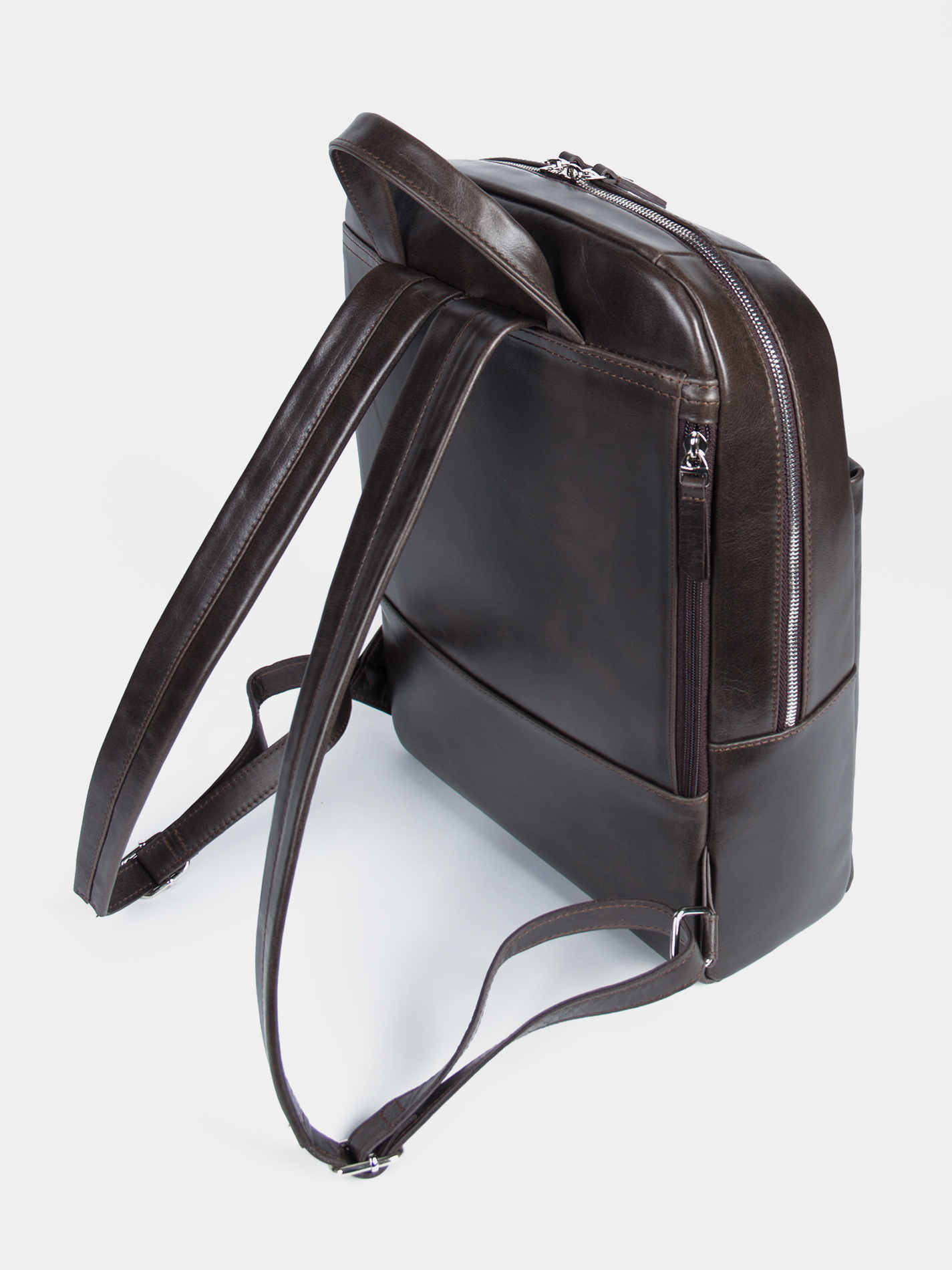 Рюкзак 14 дюймов Кожаный рюкзак для ноутбука 14 дюймов темно-коричневого цвета