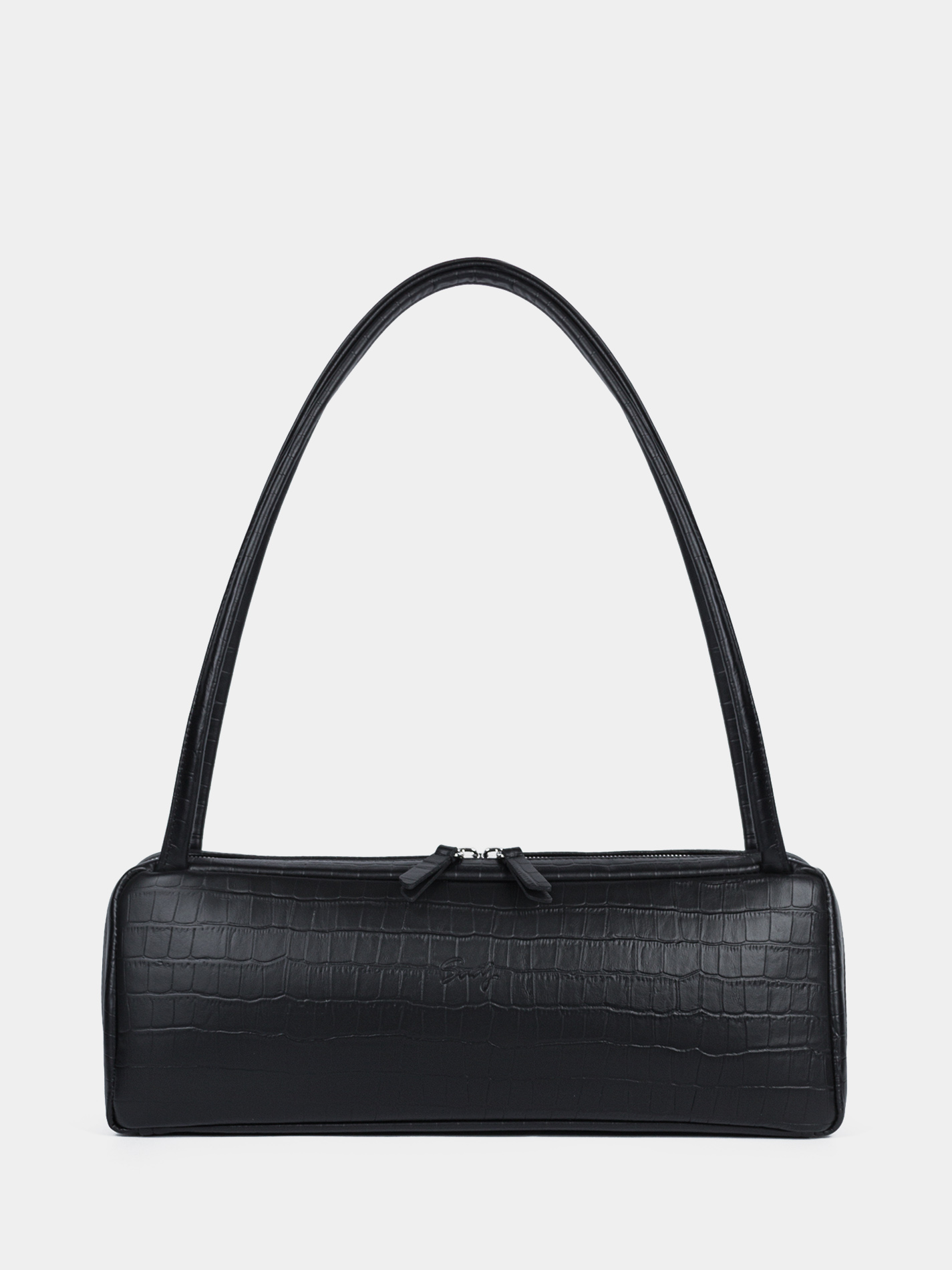 Кожаная сумка-такса черного цвета