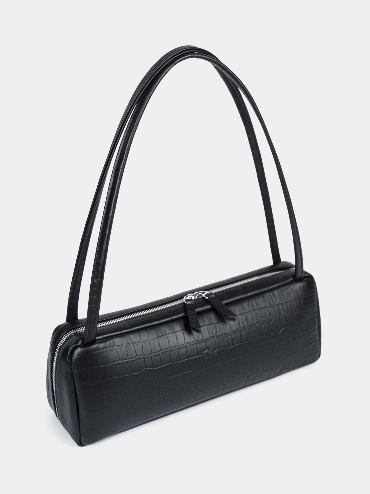 Кожаная сумка-такса черного цвета