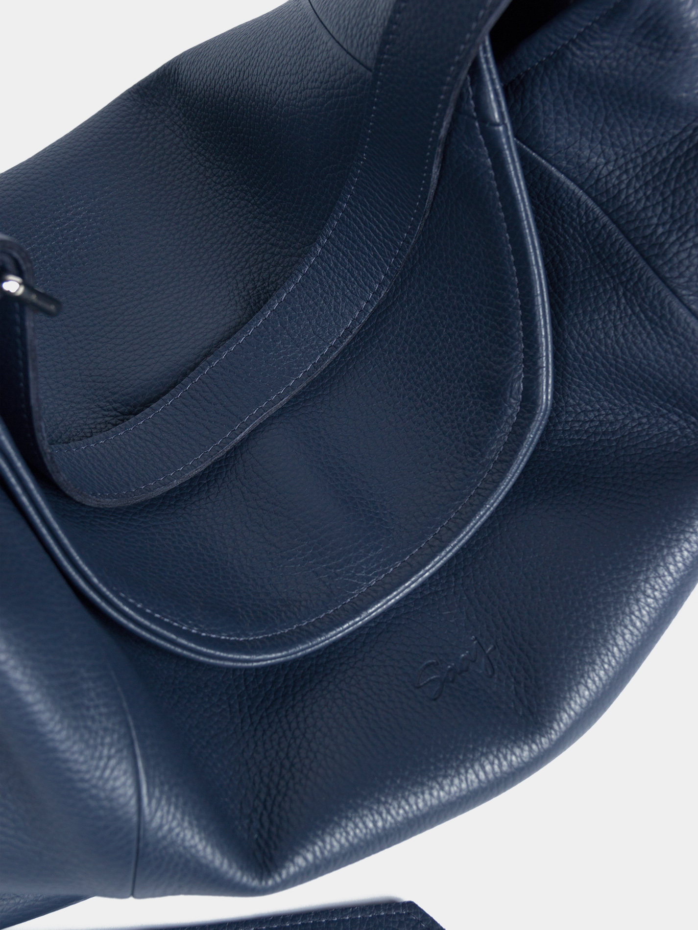 Кожаный шоппер для ноутбука 16 дюймов синего цвета