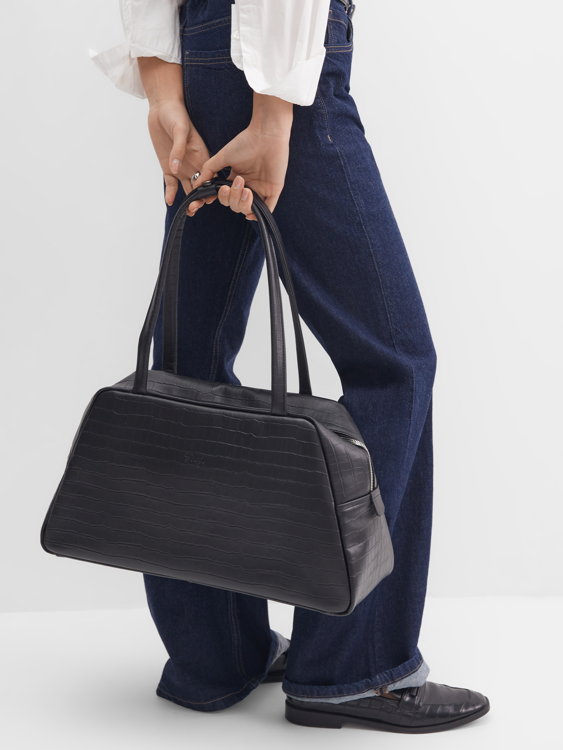 Кожаная сумка для ноутбука 14 дюймов черного цвета