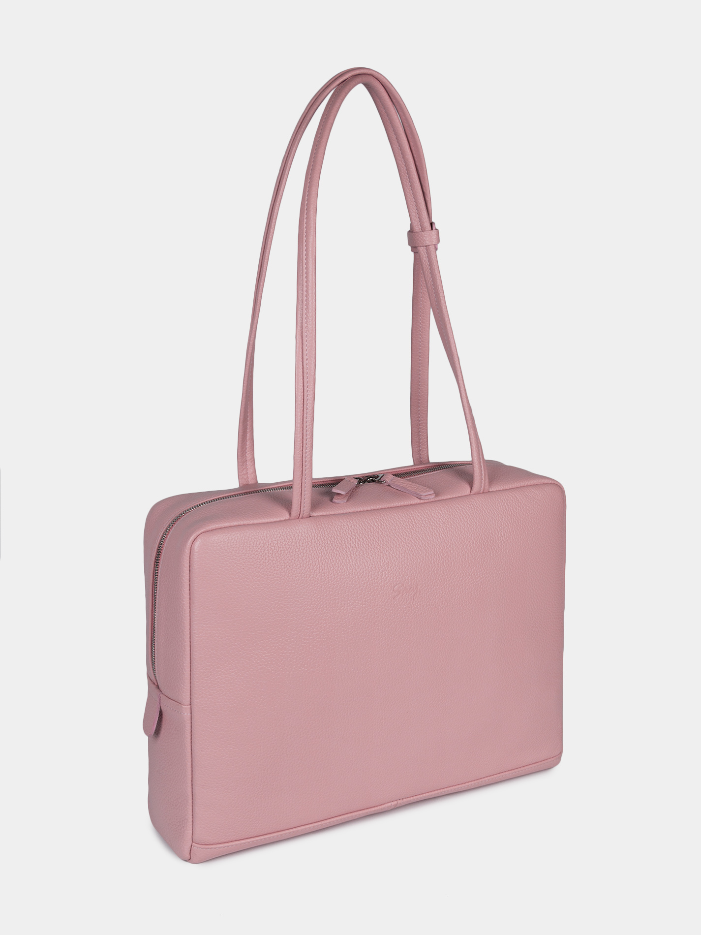 Кожаная сумка 15 дюймов светло-розового цвета