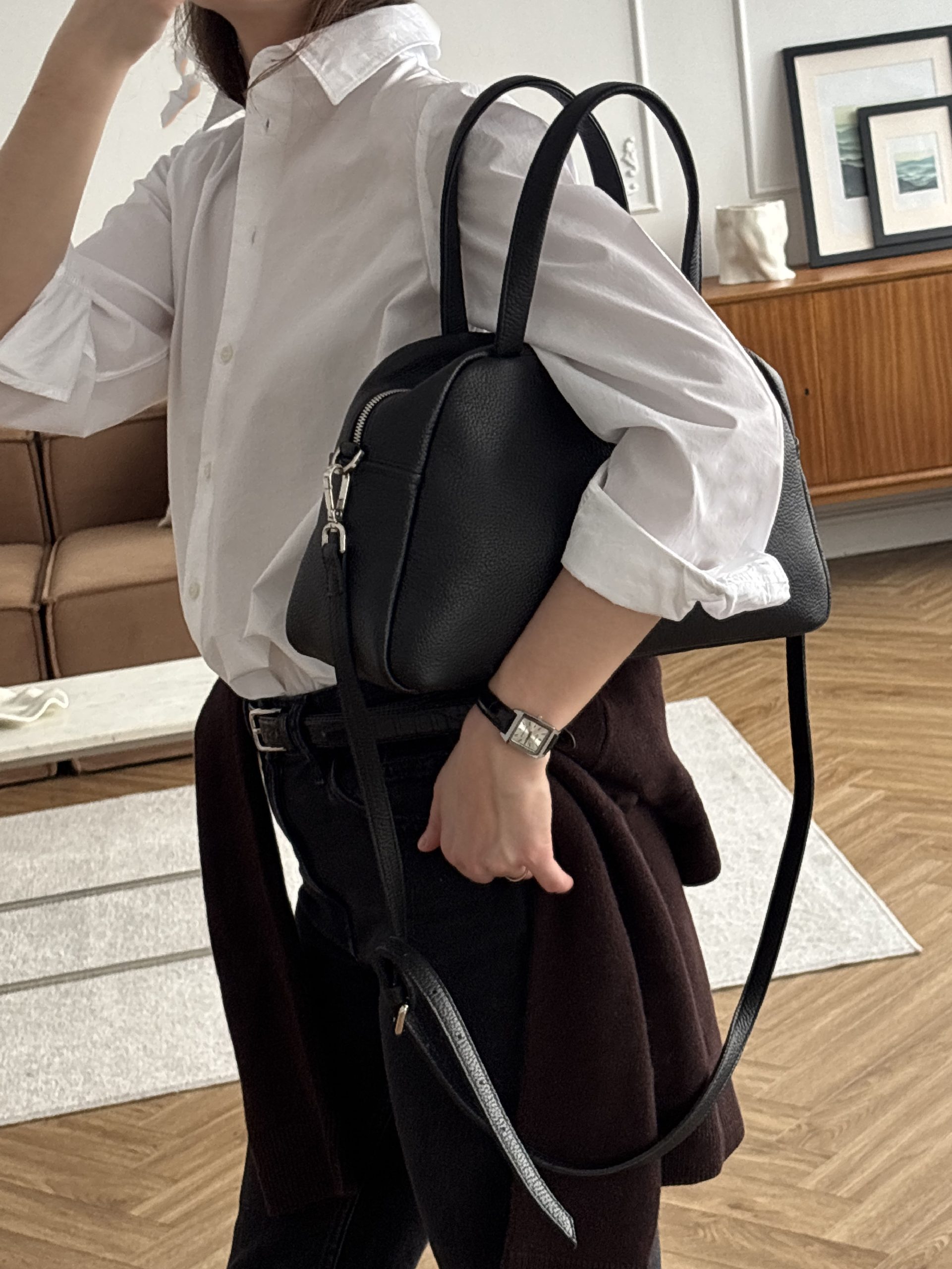 Кожаная сумка Balance MINI черного цвета для планшета 11 дюймов