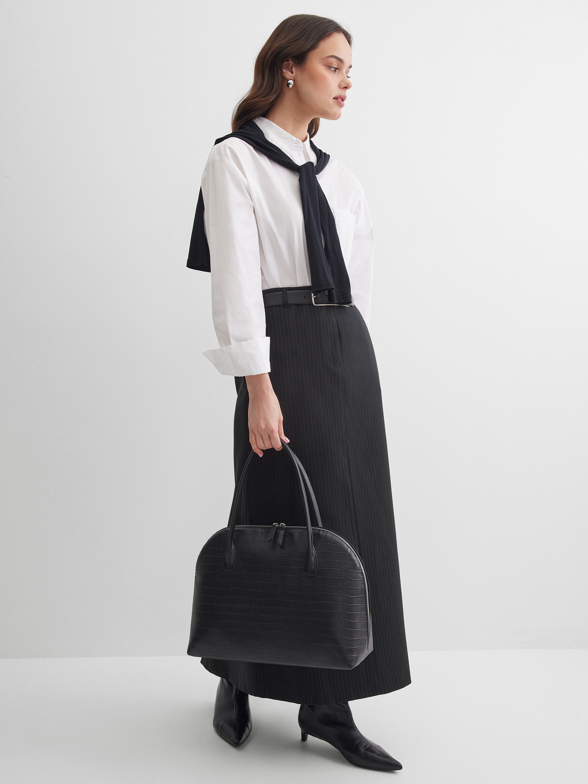 Кожаная сумка Terra 14 дюймов черного цвета