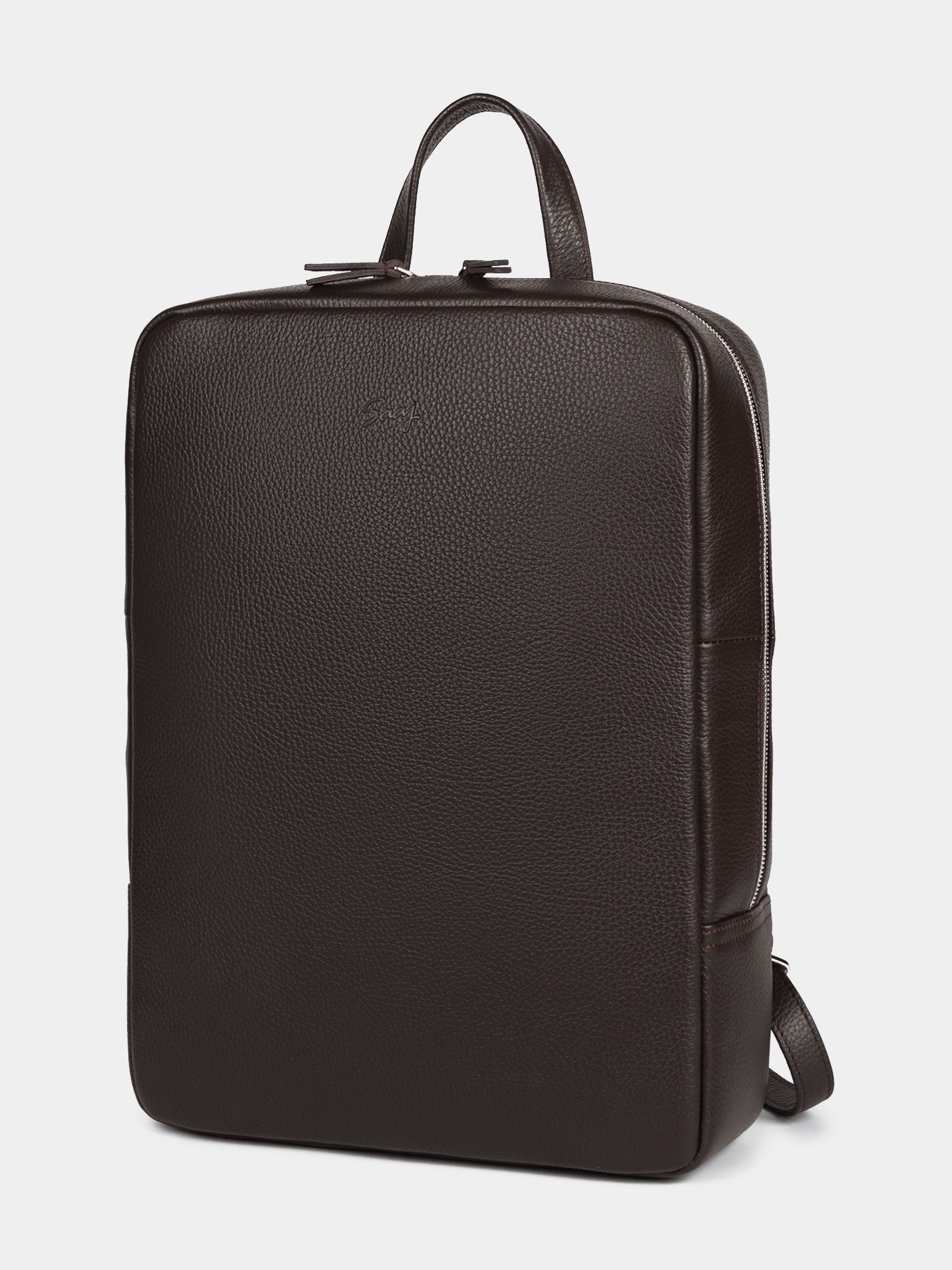 Кожаный рюкзак для ноутбука 15 дюймов коричневого цвета
