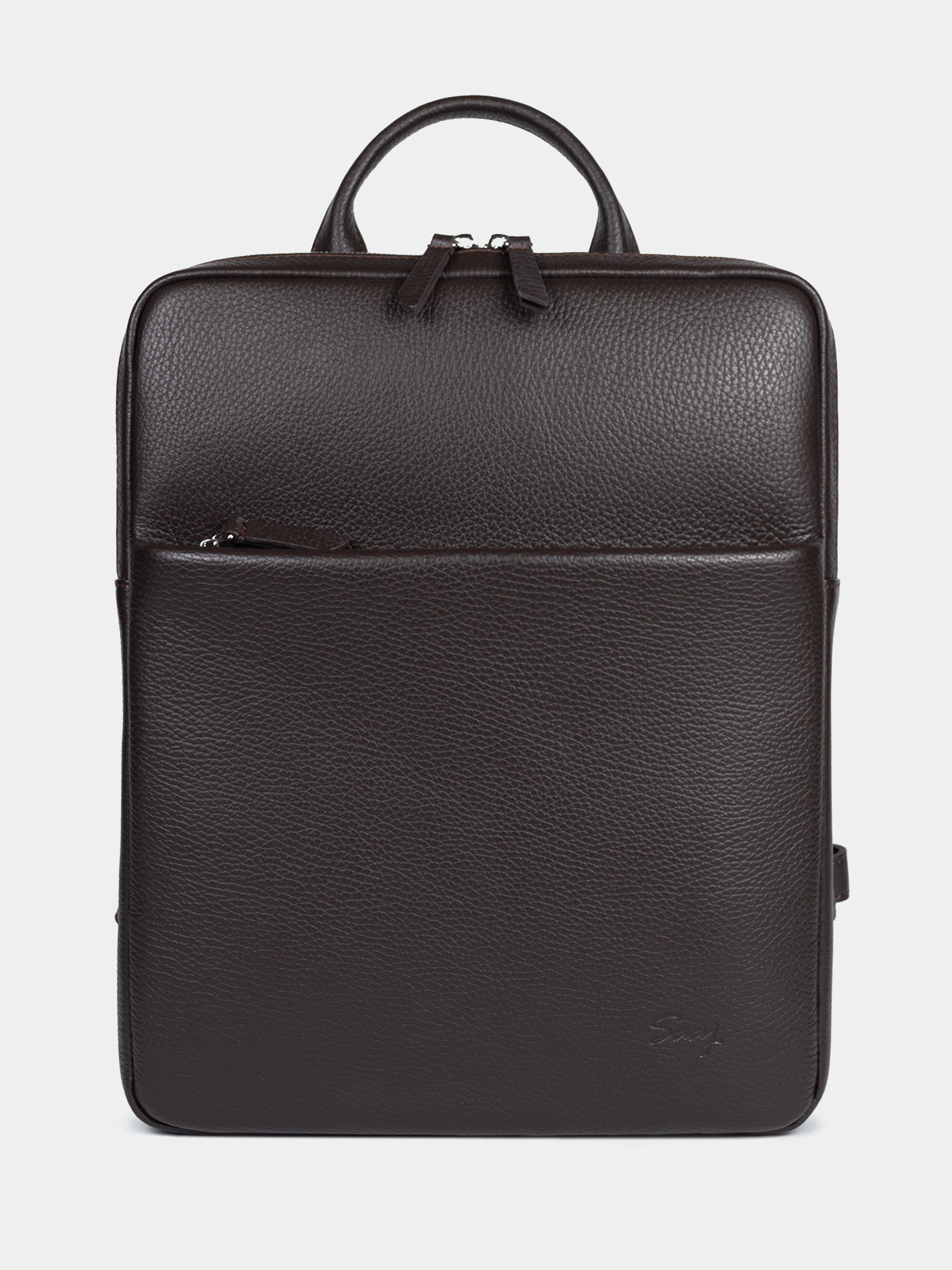 Кожаный рюкзак для ноутбука 14 дюймов коричневого цвета