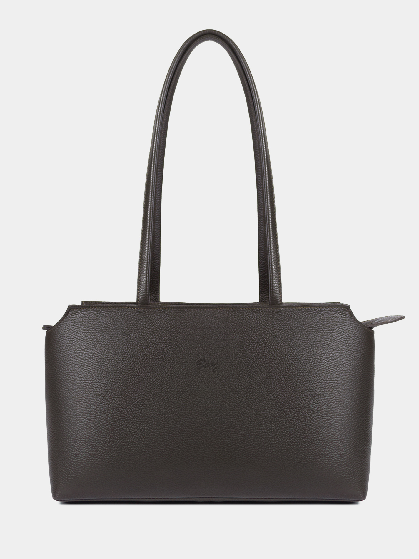 Кожаная сумка-тоут коричневого цвета