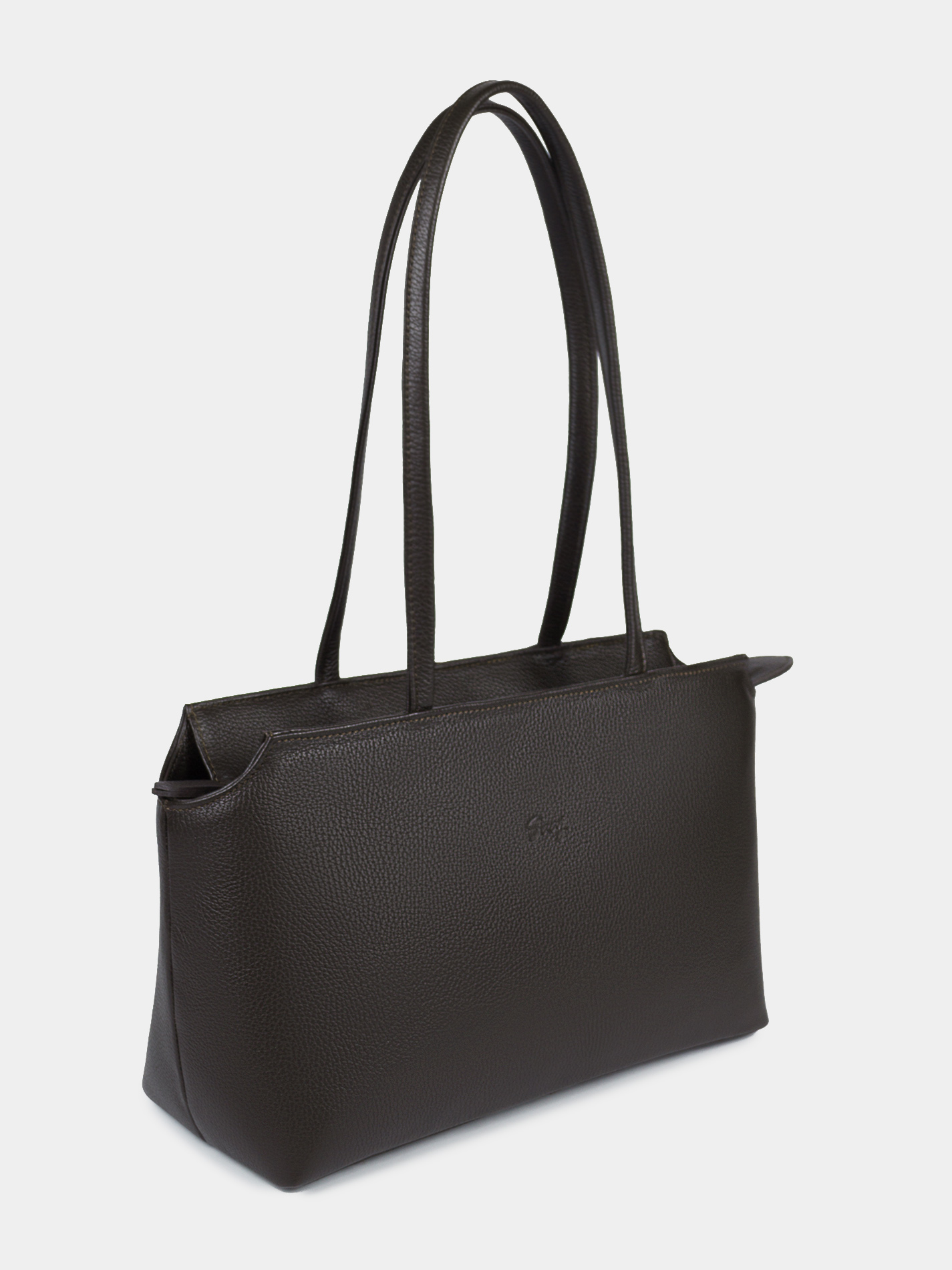 Кожаная сумка-тоут коричневого цвета