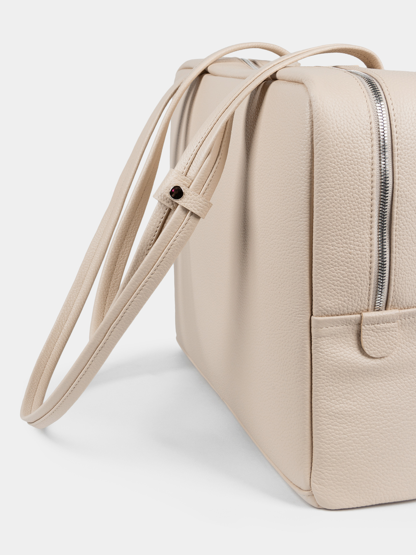 Кожаная сумка Айтишница 16 дюймов молочного цвета