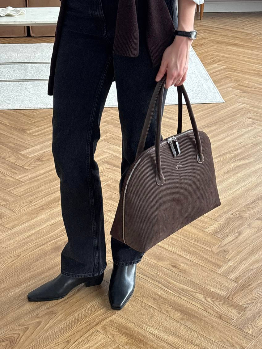 Замшевая сумка коричневого цвета для ноутбука 14 дюймов