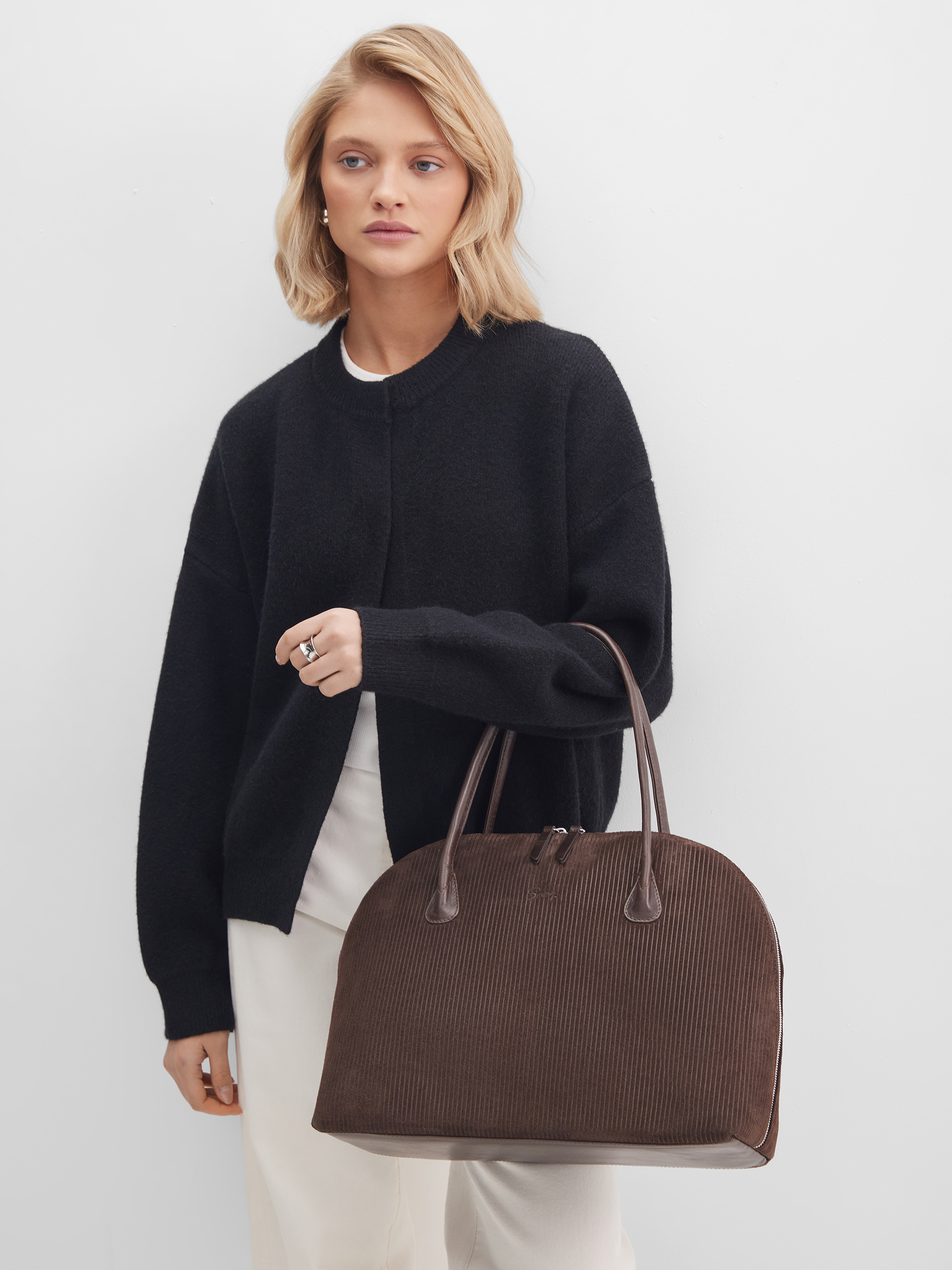 Замшевая сумка коричневого цвета для ноутбука 14 дюймов