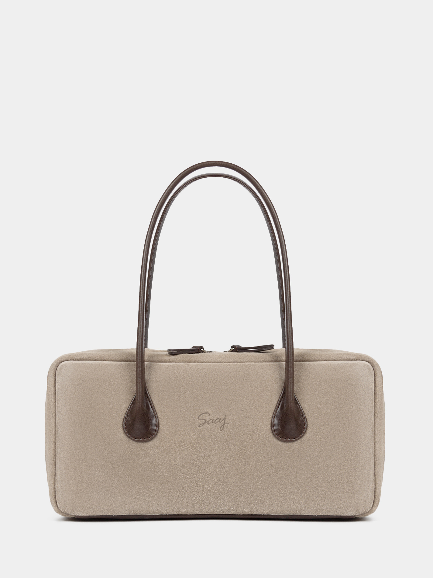 сумка, багет, женская, замшевая, кожаные ручки и донышко