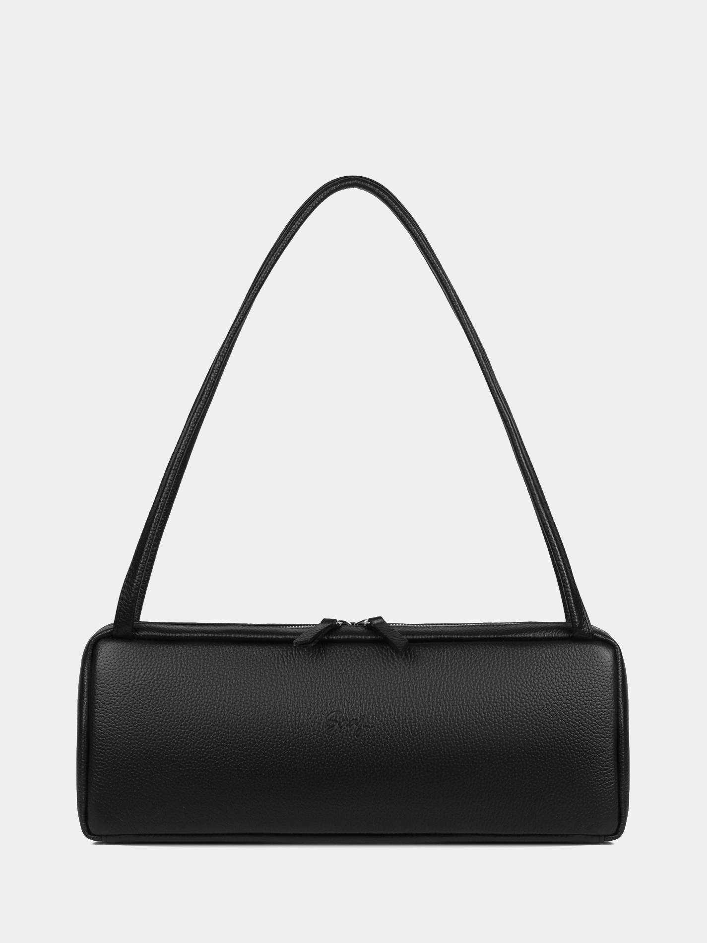 Кожаная сумка-такса из натуральной кожи черного цвета