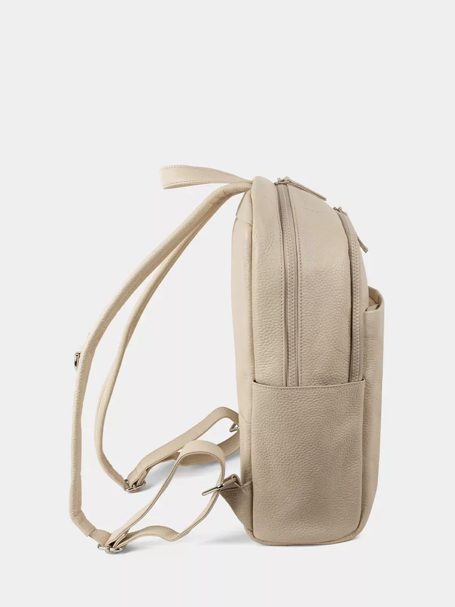 Рюкзак женский кожаный 14 дюймов А4, боковые карманы