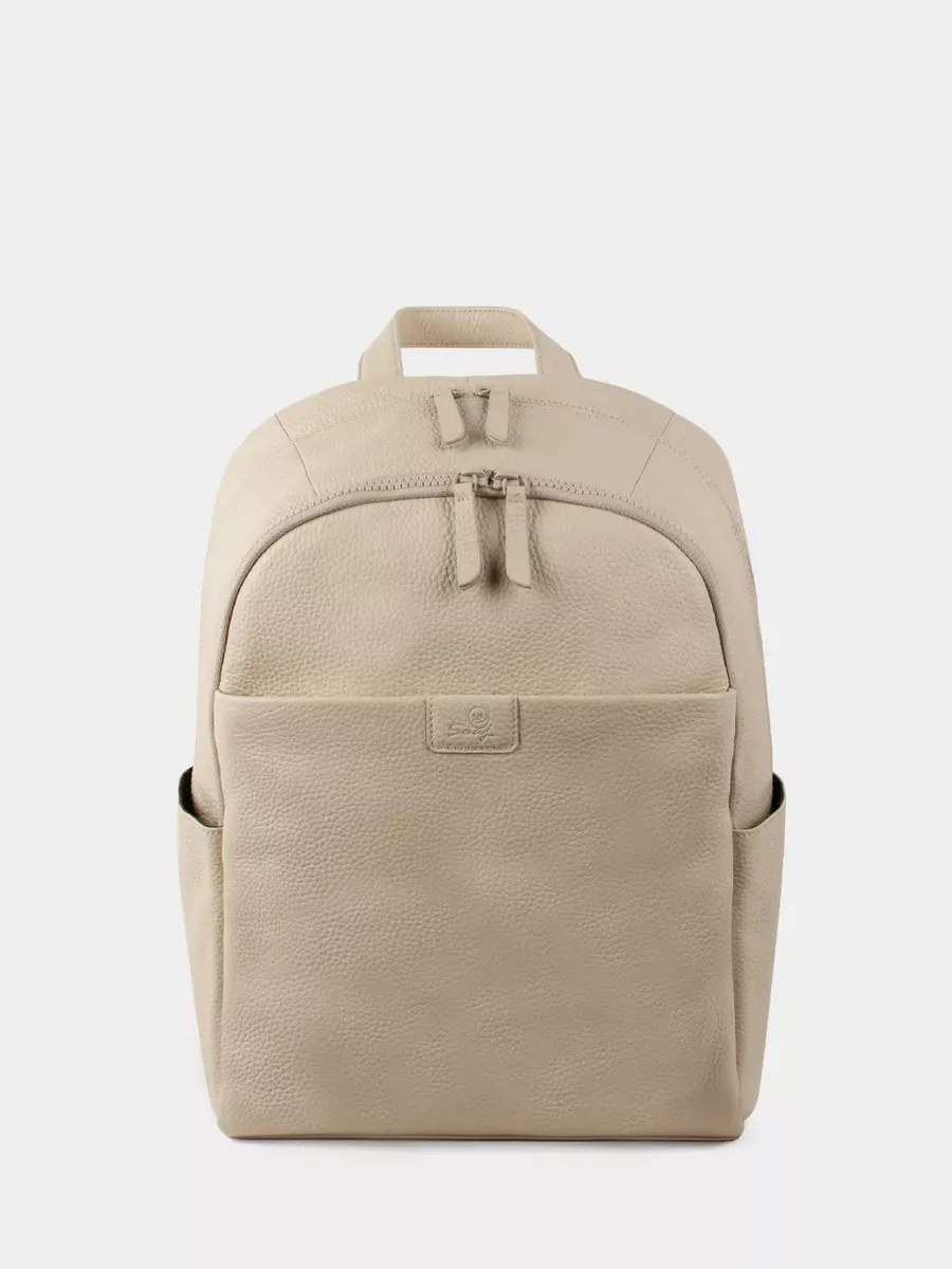 Рюкзак женский кожаный 14 дюймов А4, боковые карманы