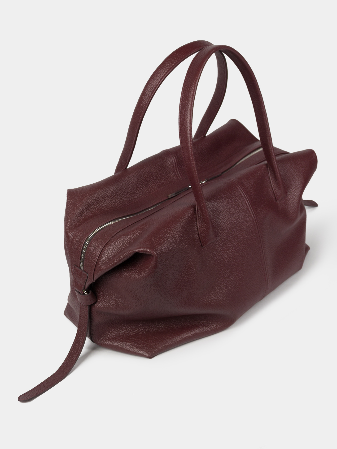 Кожаная сумка 16 дюймов цвета бургунди