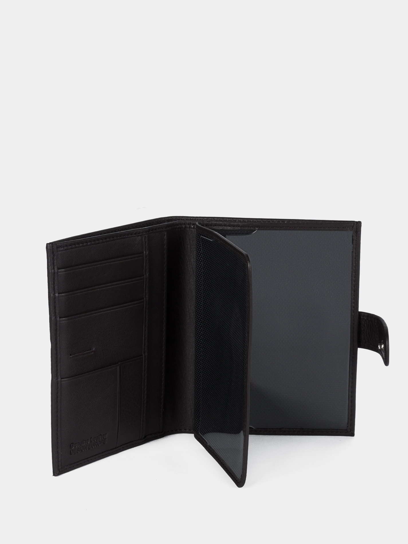 Обложка для документов из натуральной кожи темно-коричневого цвета