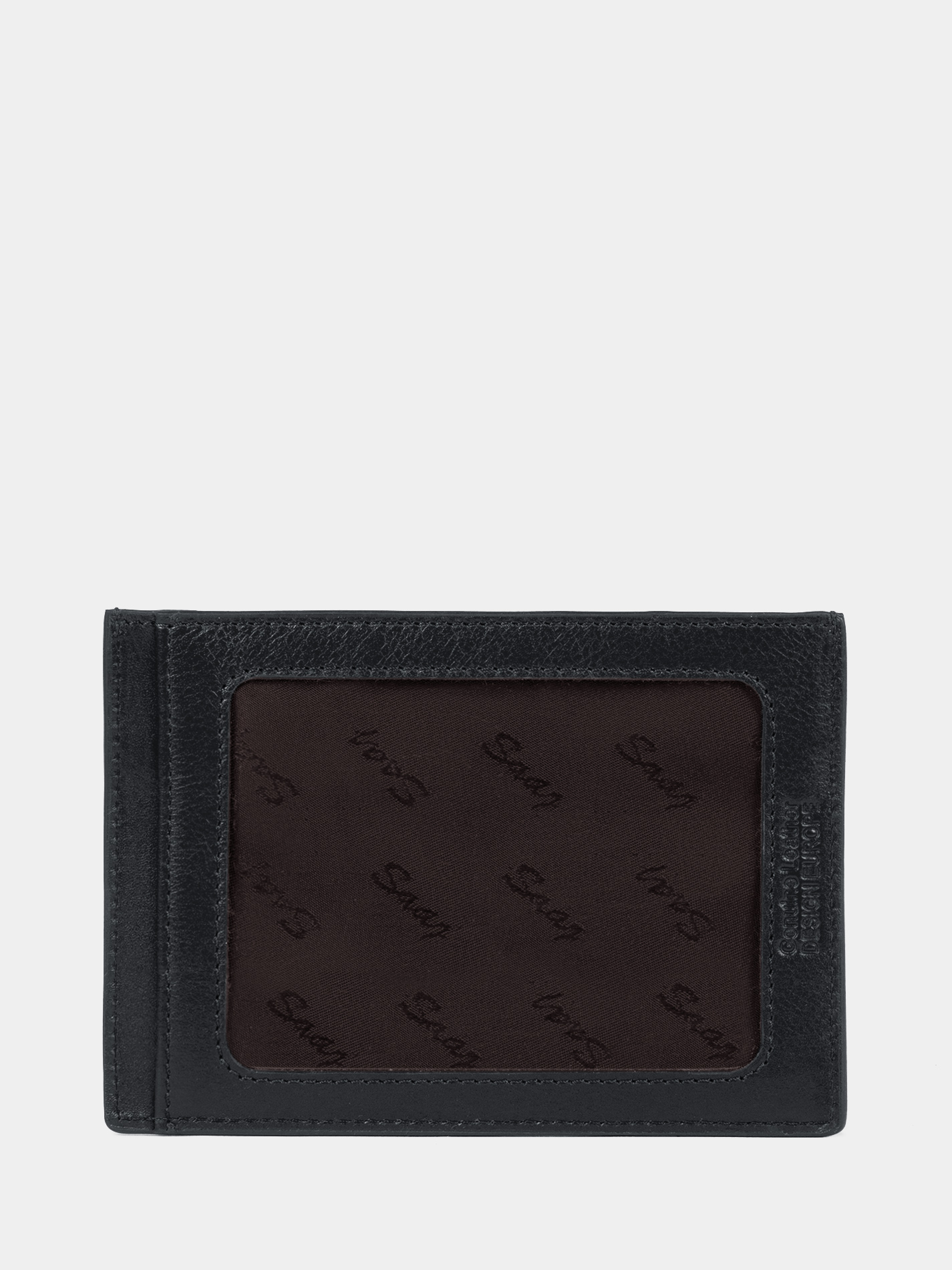 Обложка для документов из натуральной кожи черного цвета