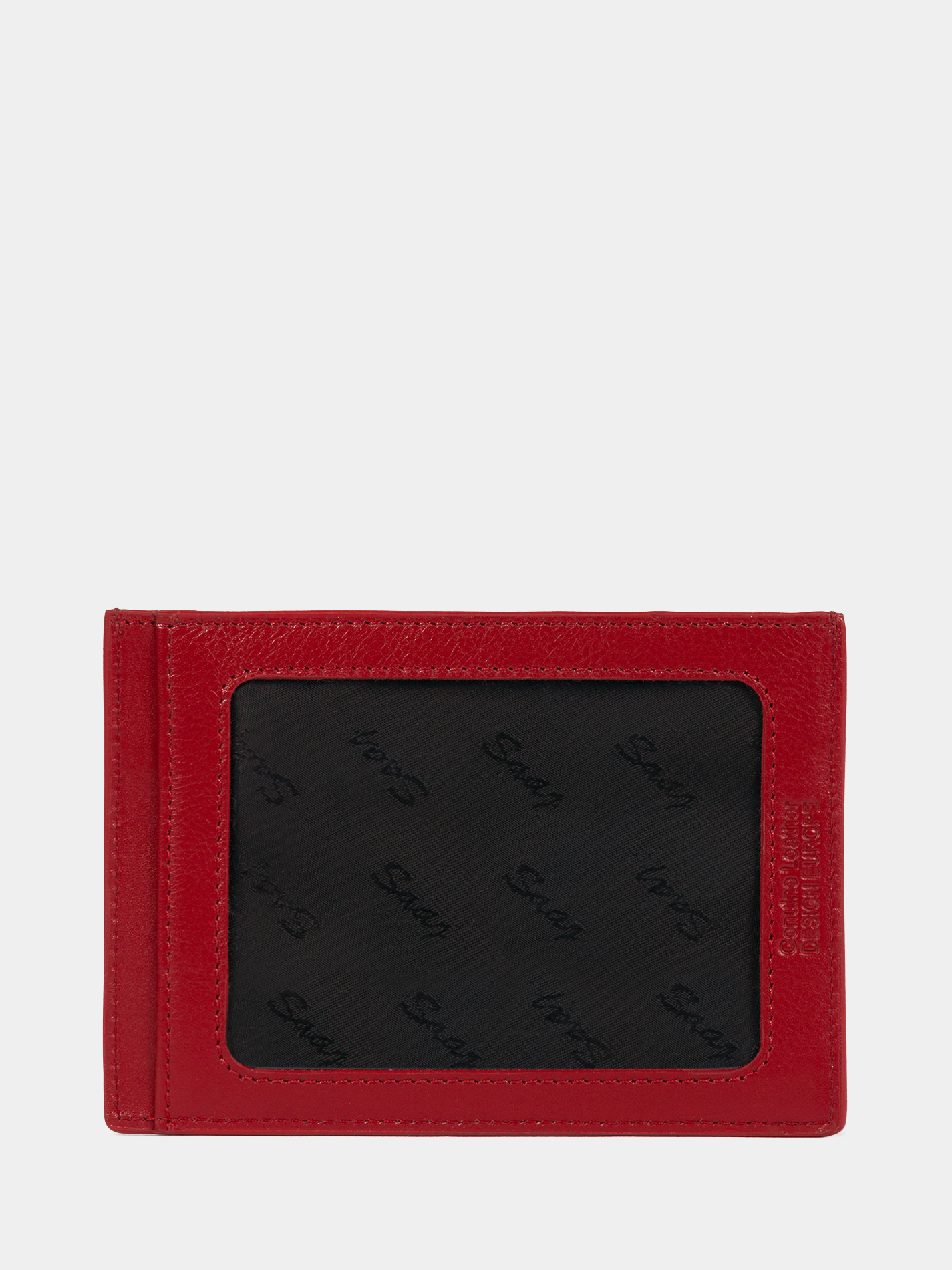 Обложка для документов из натуральной кожи красного цвета