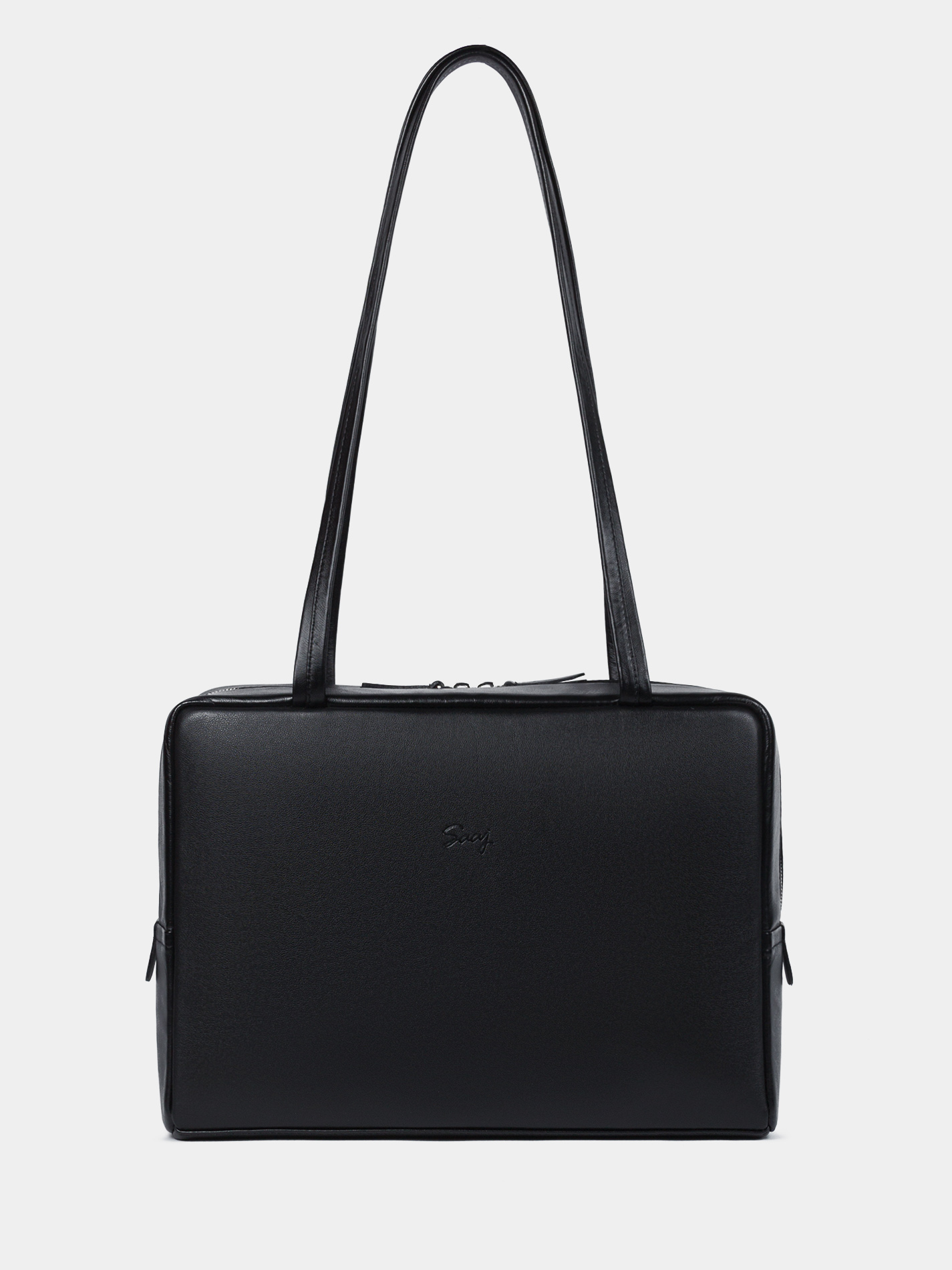 Сумка женская кожаная 14 ноутбук А4 черного цвета