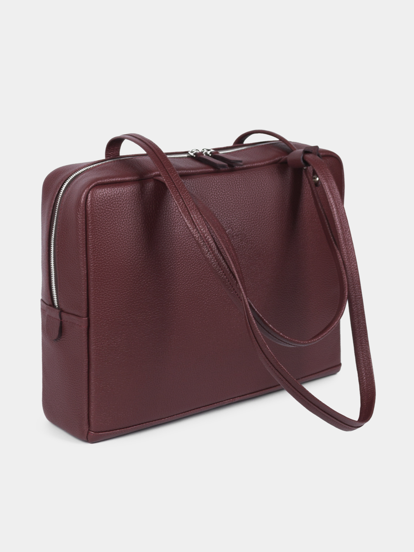 Кожаная сумка Айтишница 15 дюймов цвета бургунди