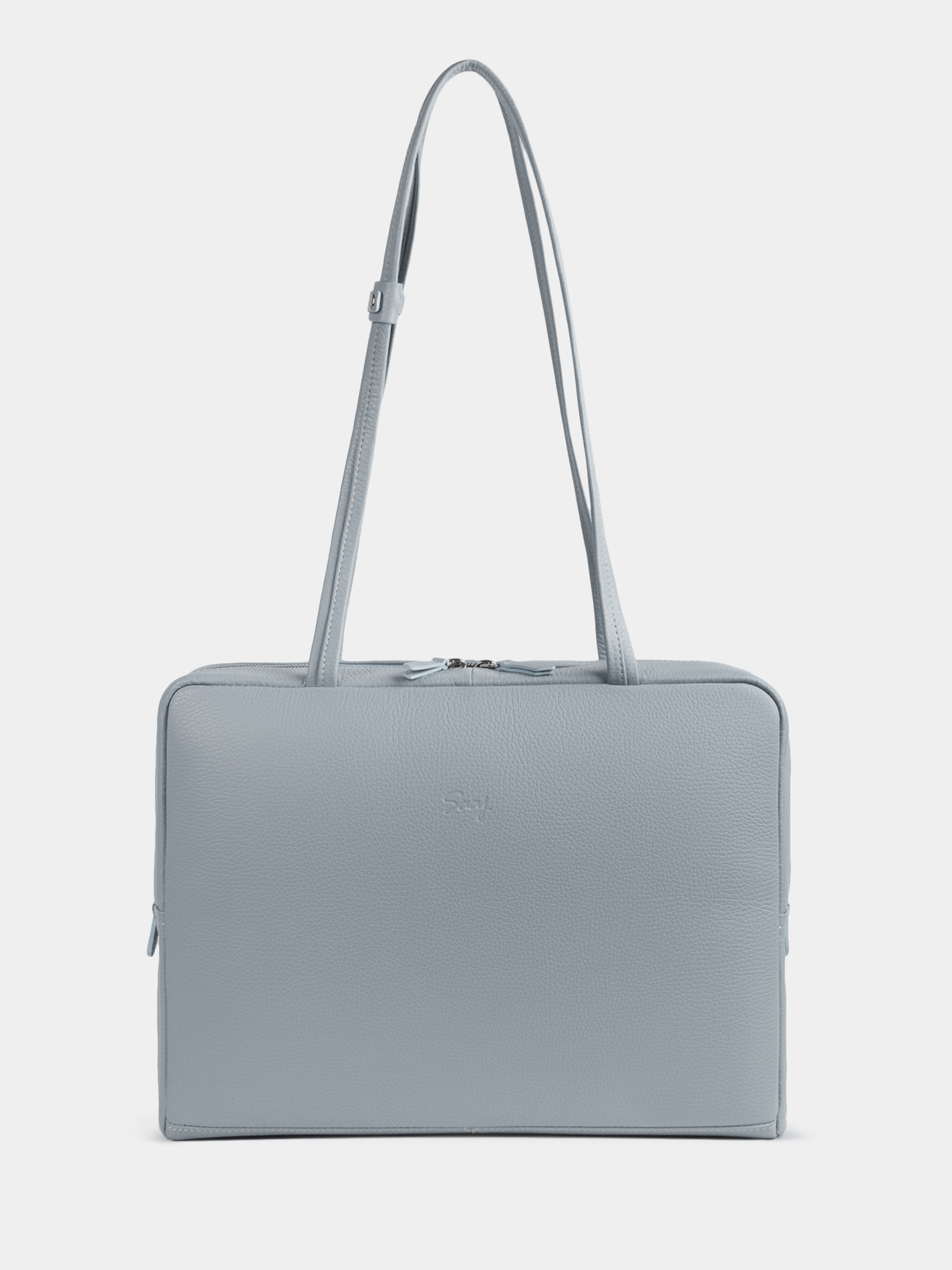 Кожаная сумка Айтишница 15 дюймов небесного цвета