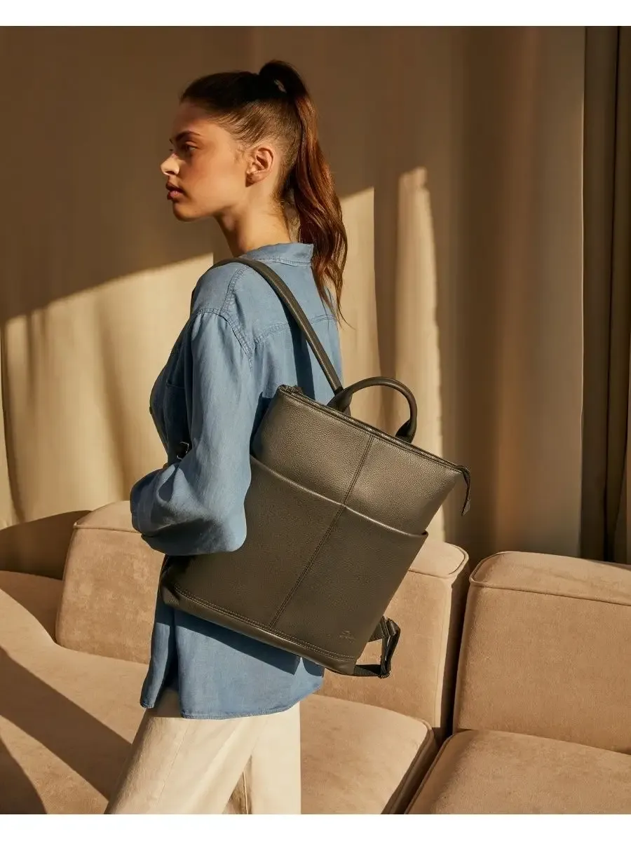 Рюкзак женский кожаный 14 дюймов